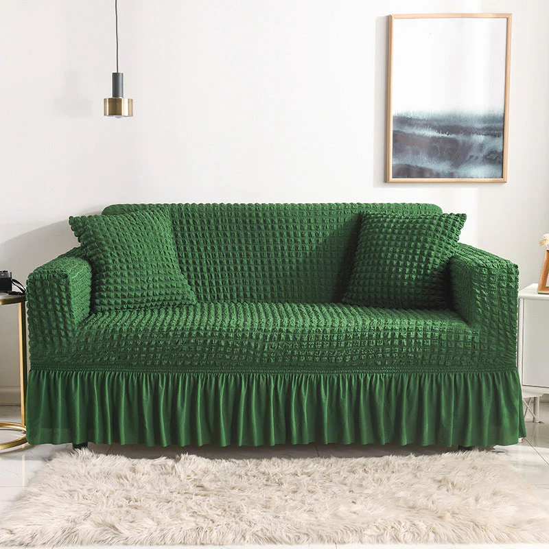 High-Quality Seersucker Stretch Sofa Slipcover with Elastic Bottom and Skirt Washable Furniture Protector for Kids and Pets 1/2/3/4 Seater Options - Image 15