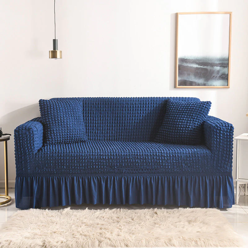 High-Quality Seersucker Stretch Sofa Slipcover with Elastic Bottom and Skirt Washable Furniture Protector for Kids and Pets 1/2/3/4 Seater Options - Image 16