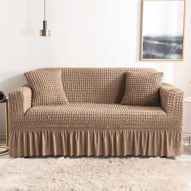 High-Quality Seersucker Stretch Sofa Slipcover with Elastic Bottom and Skirt Washable Furniture Protector for Kids and Pets 1/2/3/4 Seater Options - Image 17