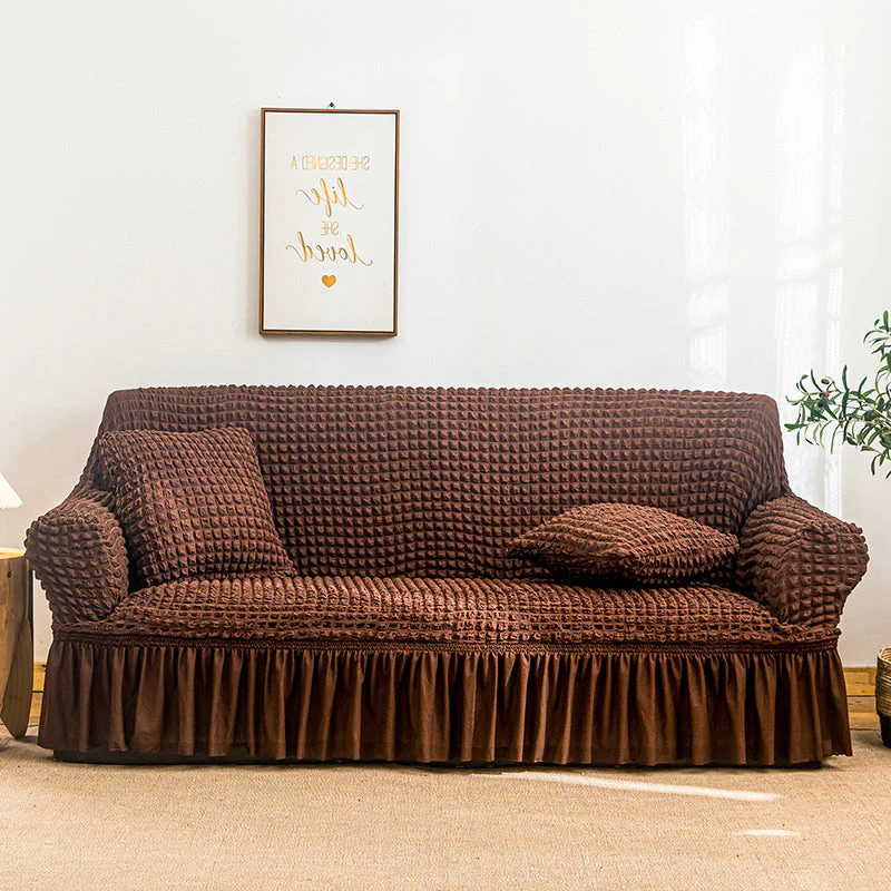 High-Quality Seersucker Stretch Sofa Slipcover with Elastic Bottom and Skirt Washable Furniture Protector for Kids and Pets 1/2/3/4 Seater Options - Image 20