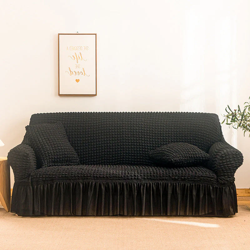 High-Quality Seersucker Stretch Sofa Slipcover with Elastic Bottom and Skirt Washable Furniture Protector for Kids and Pets 1/2/3/4 Seater Options - Image 21