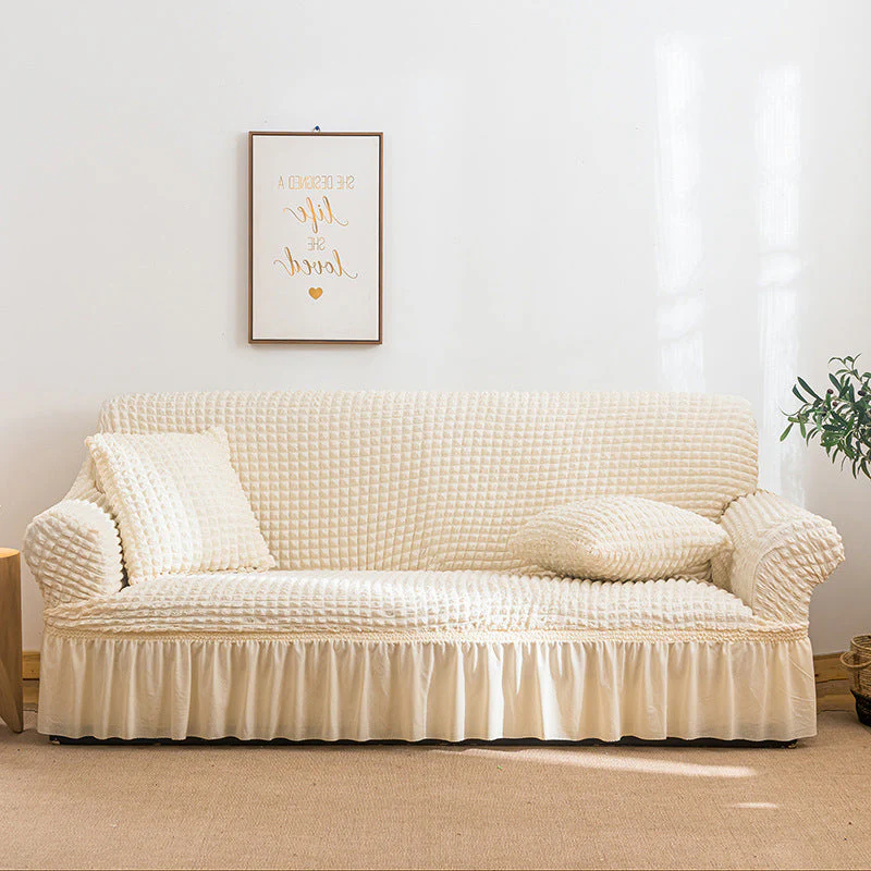 High-Quality Seersucker Stretch Sofa Slipcover with Elastic Bottom and Skirt Washable Furniture Protector for Kids and Pets 1/2/3/4 Seater Options - Image 22