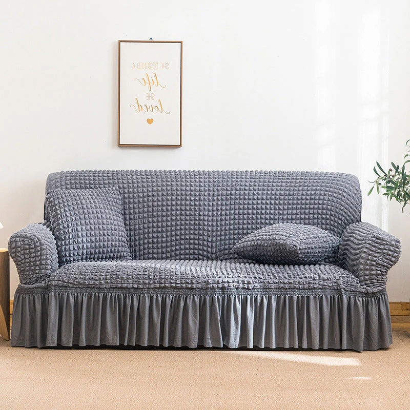 High-Quality Seersucker Stretch Sofa Slipcover with Elastic Bottom and Skirt Washable Furniture Protector for Kids and Pets 1/2/3/4 Seater Options - Image 6