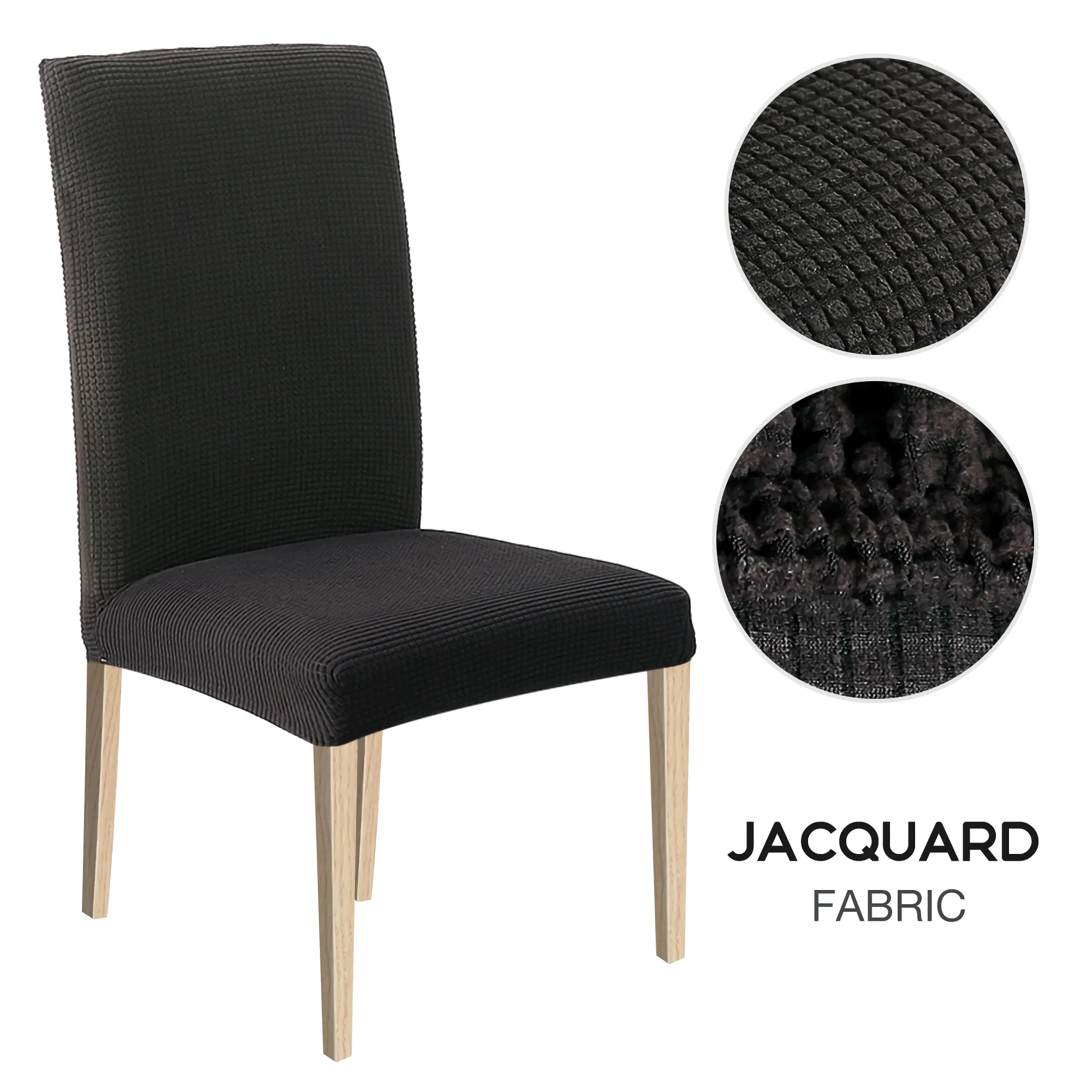High Stretch Dining Chair Cover, 1/2/4/6pcs Jacquard Spandex Slipcover - Image 10
