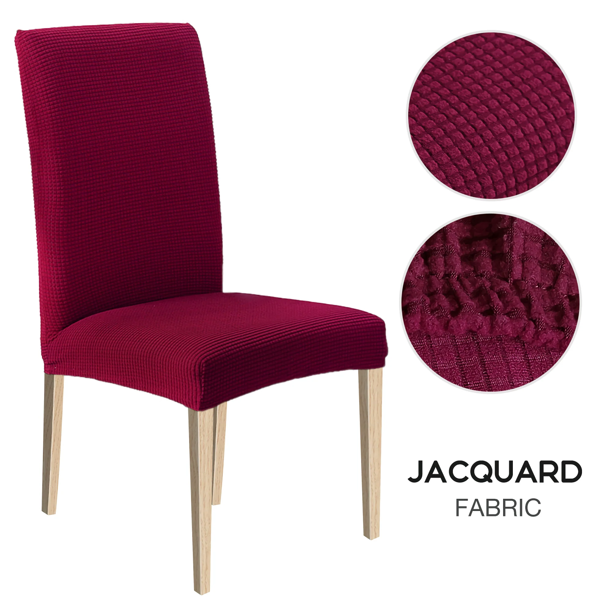 High Stretch Dining Chair Cover, 1/2/4/6pcs Jacquard Spandex Slipcover - Image 11
