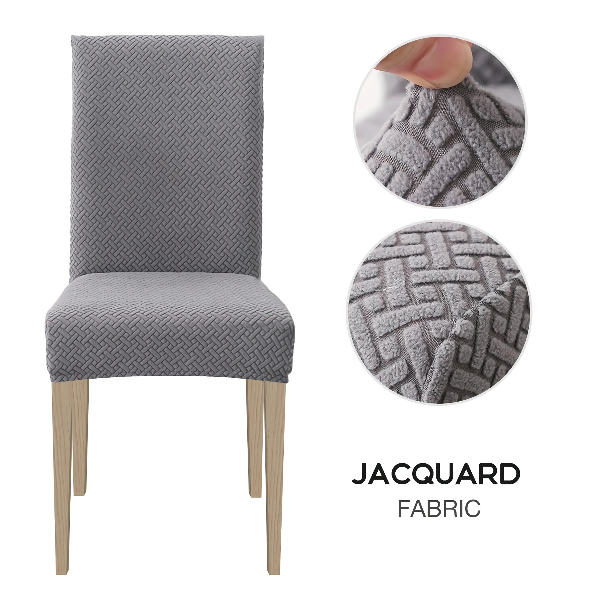 High Stretch Dining Chair Cover, 1/2/4/6pcs Jacquard Spandex Slipcover - Image 13