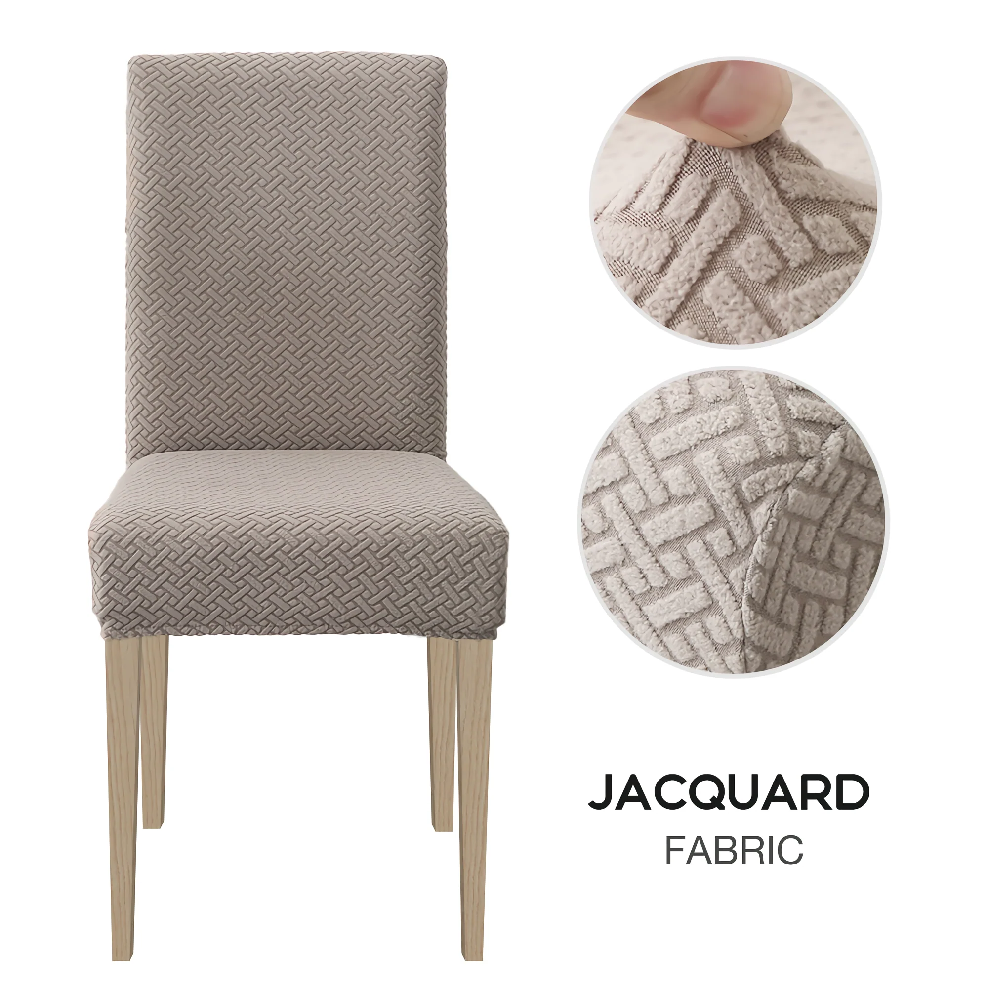 High Stretch Dining Chair Cover, 1/2/4/6pcs Jacquard Spandex Slipcover - Image 14
