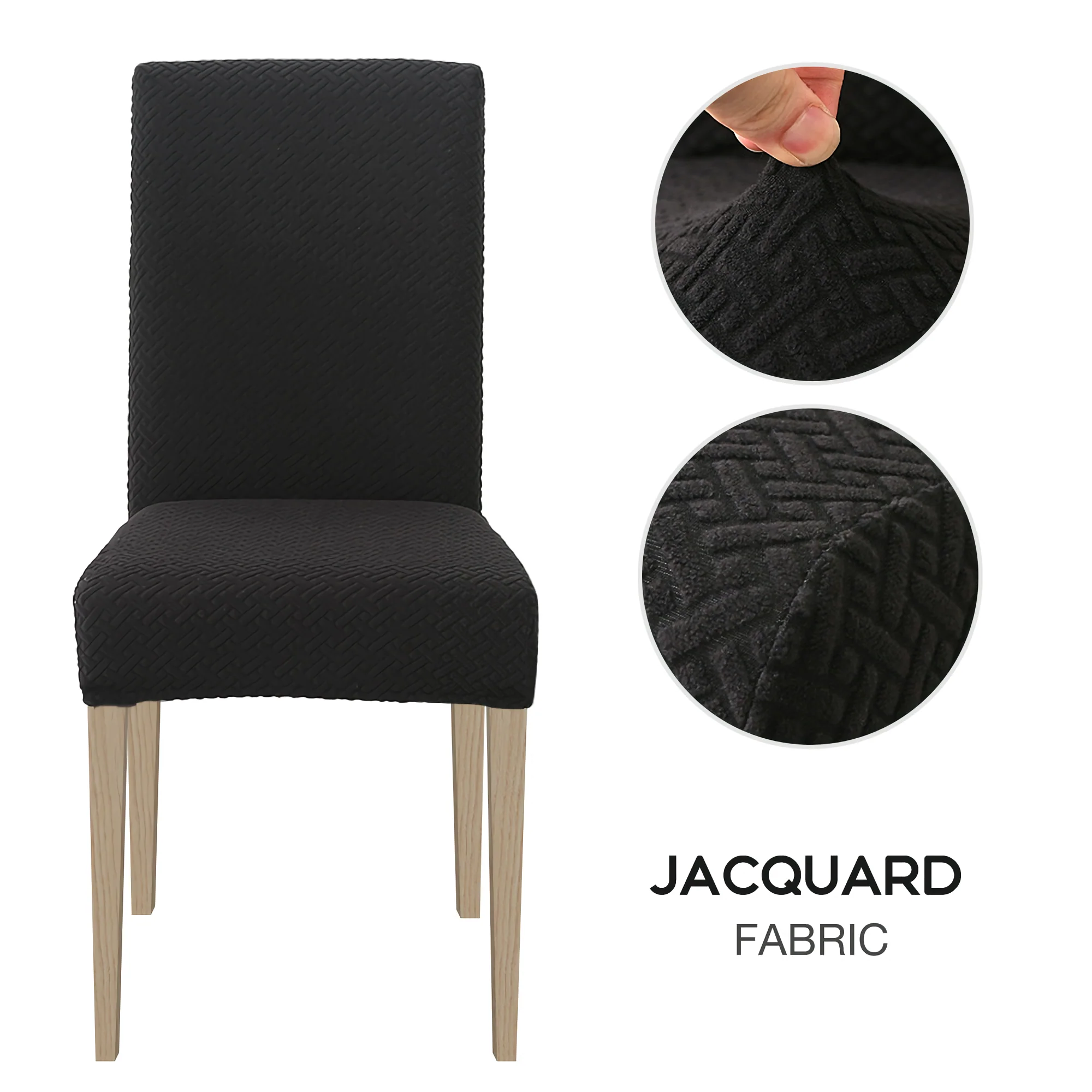 High Stretch Dining Chair Cover, 1/2/4/6pcs Jacquard Spandex Slipcover - Image 15