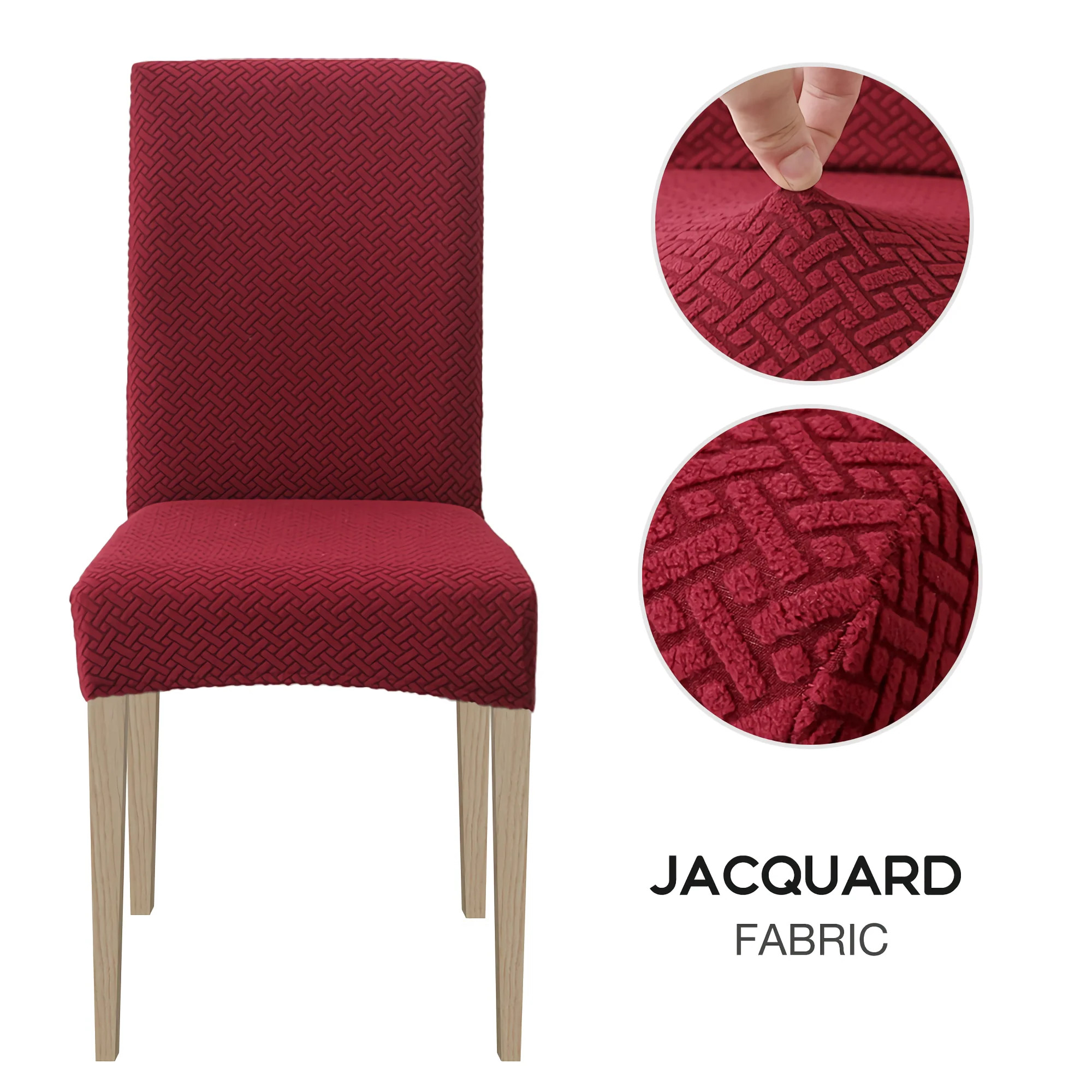 High Stretch Dining Chair Cover, 1/2/4/6pcs Jacquard Spandex Slipcover - Image 17