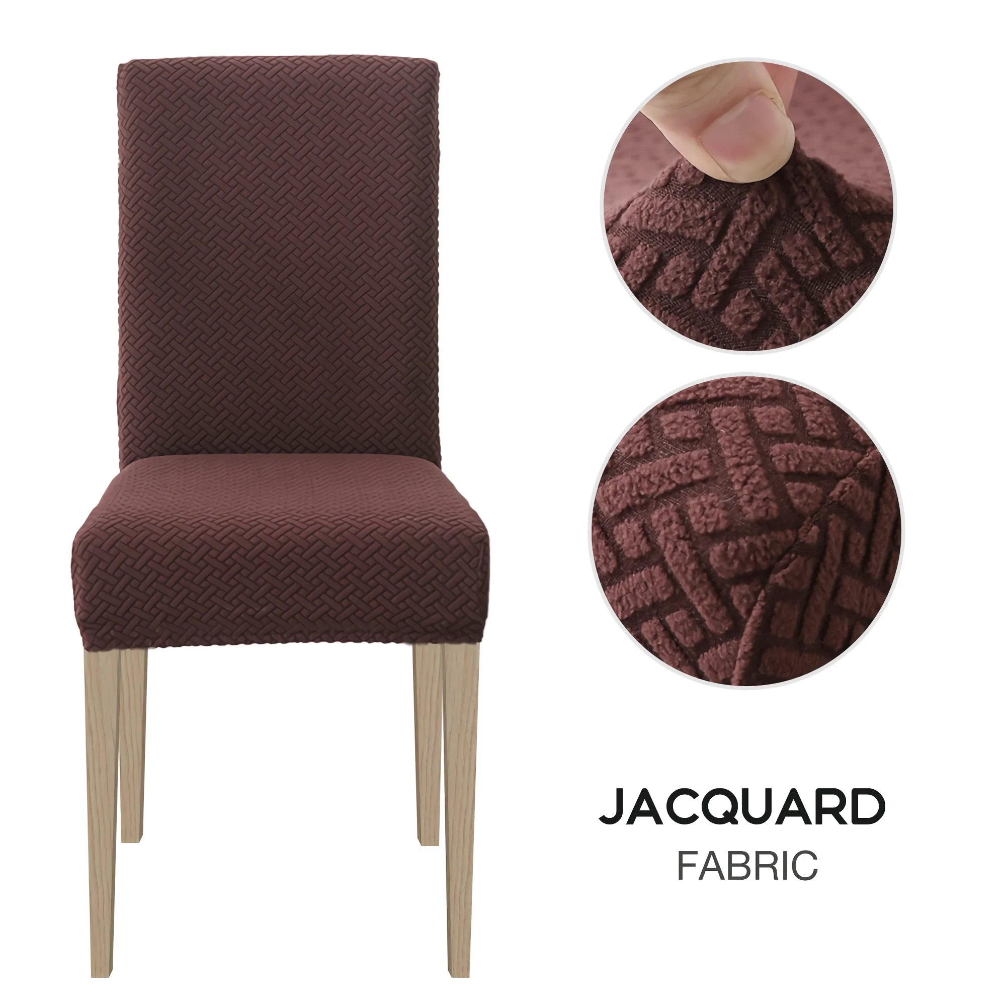 High Stretch Dining Chair Cover, 1/2/4/6pcs Jacquard Spandex Slipcover - Image 18