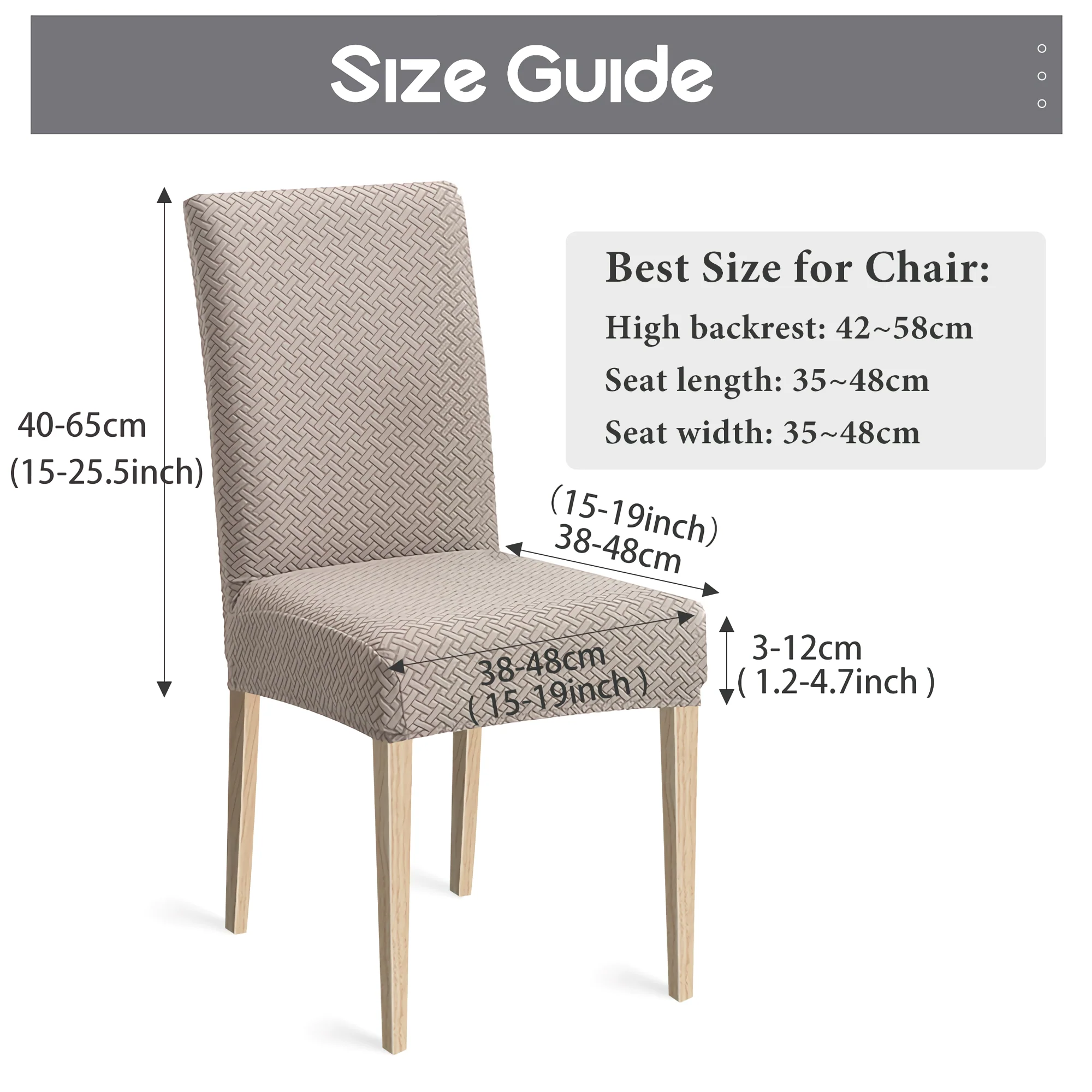 High Stretch Dining Chair Cover, 1/2/4/6pcs Jacquard Spandex Slipcover - Image 3