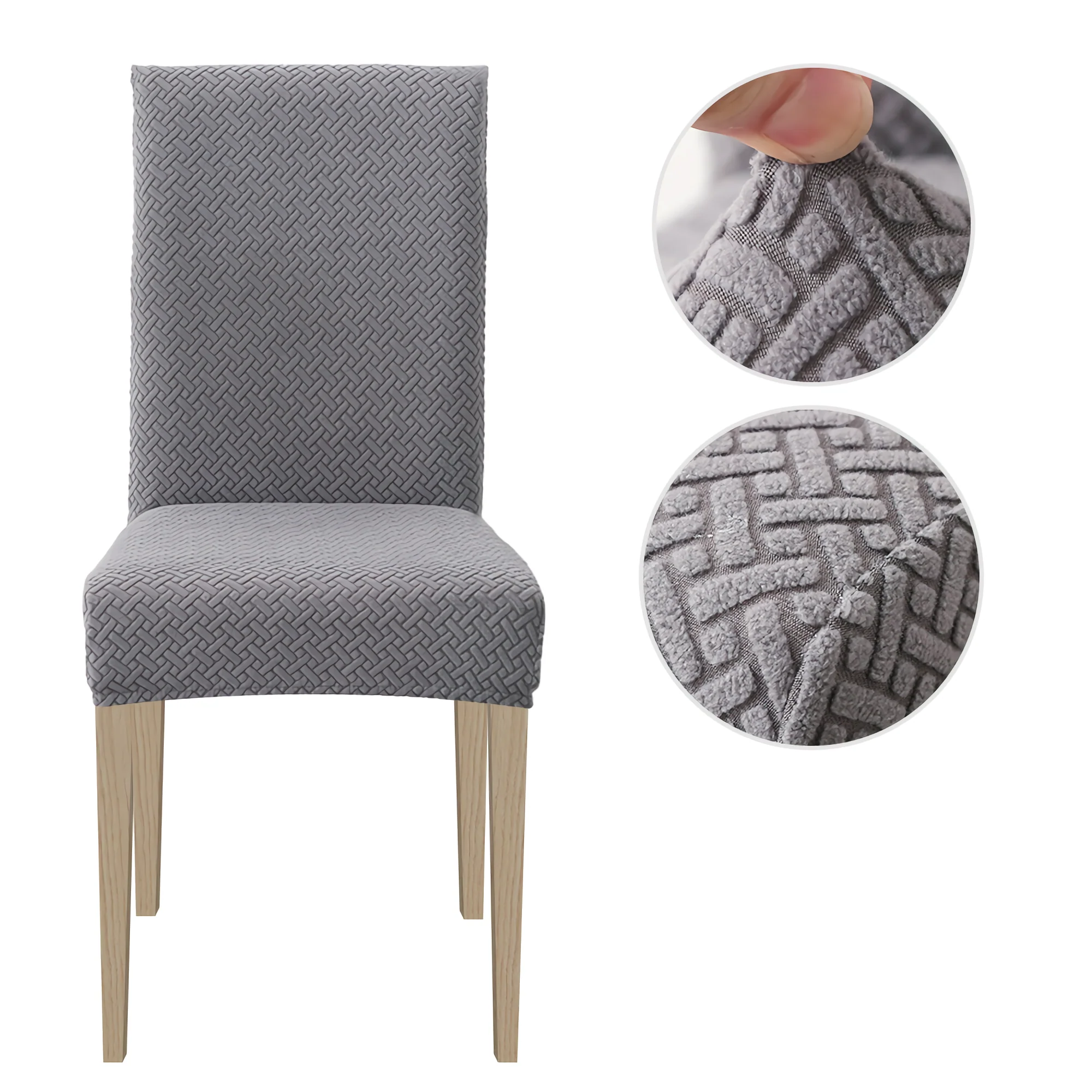 High Stretch Dining Chair Cover, 1/2/4/6pcs Jacquard Spandex Slipcover - Image 34