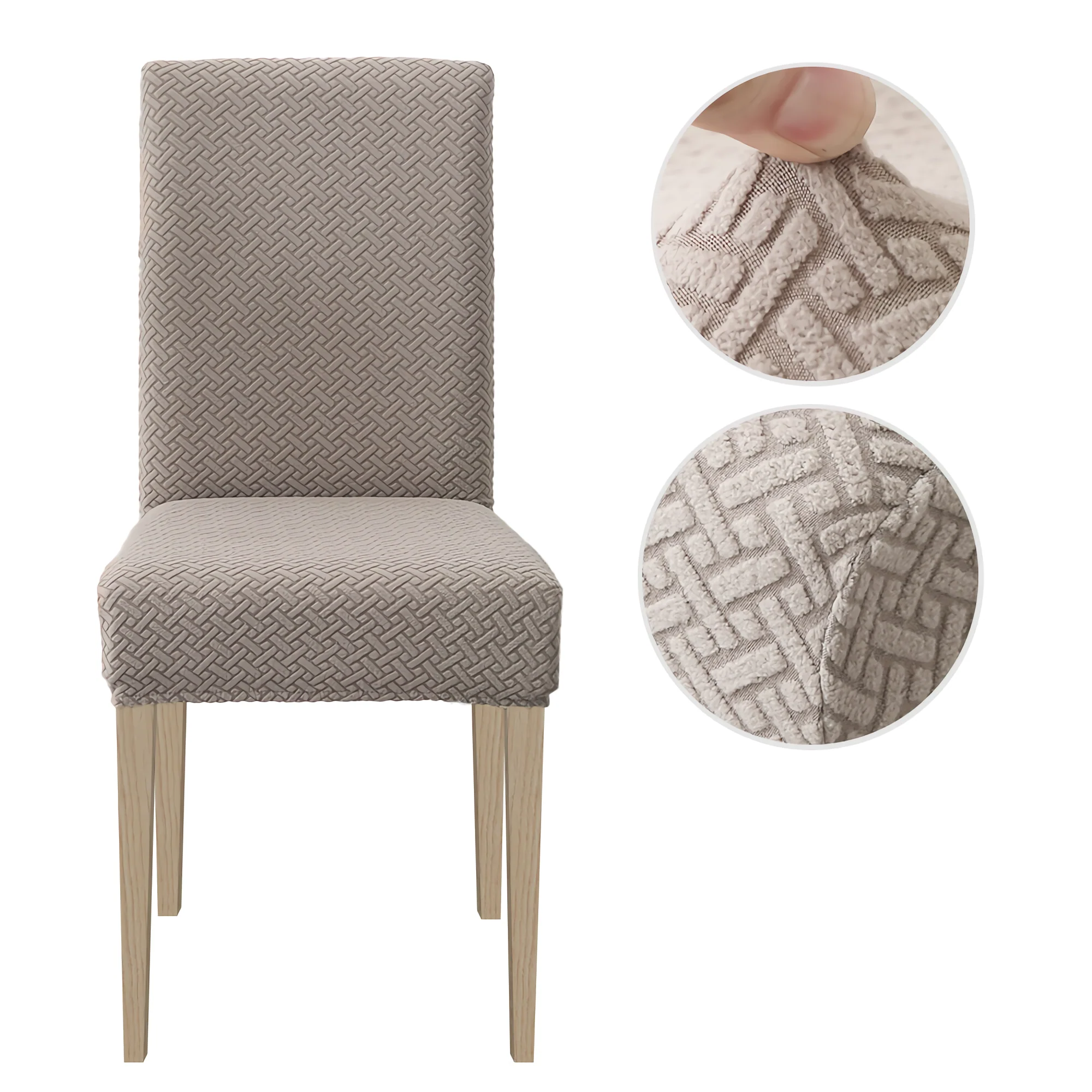 High Stretch Dining Chair Cover, 1/2/4/6pcs Jacquard Spandex Slipcover - Image 35
