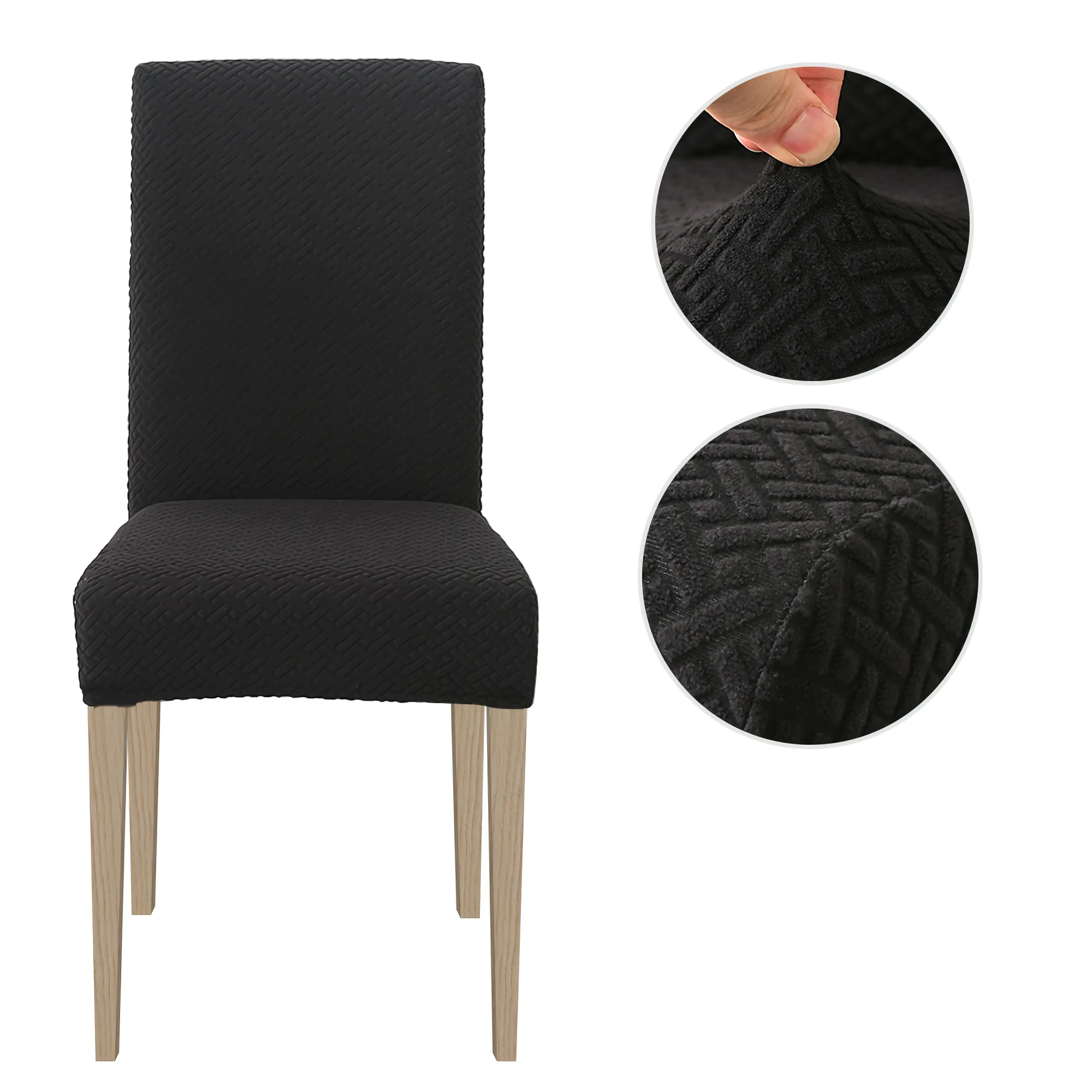 High Stretch Dining Chair Cover, 1/2/4/6pcs Jacquard Spandex Slipcover - Image 37