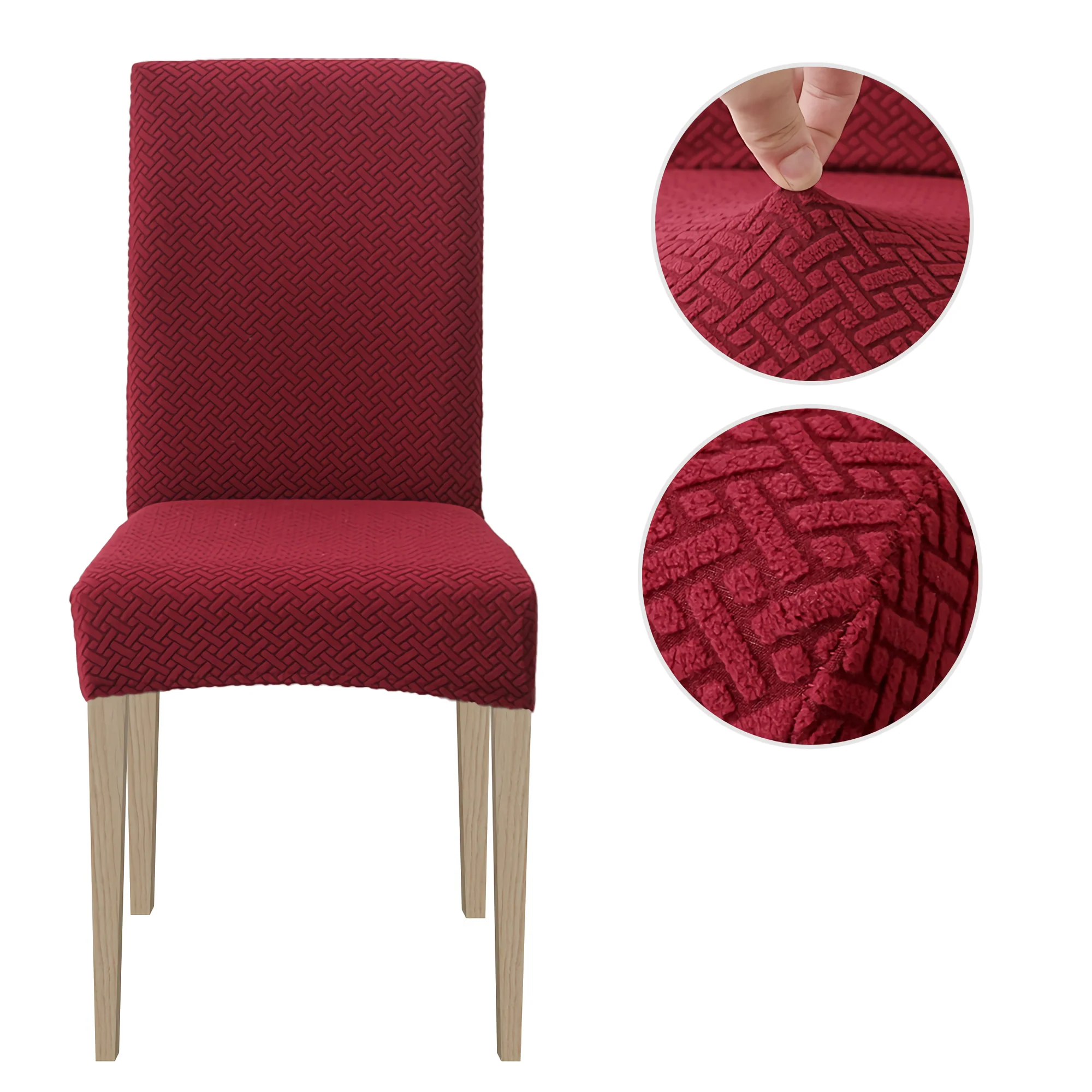 High Stretch Dining Chair Cover, 1/2/4/6pcs Jacquard Spandex Slipcover - Image 38