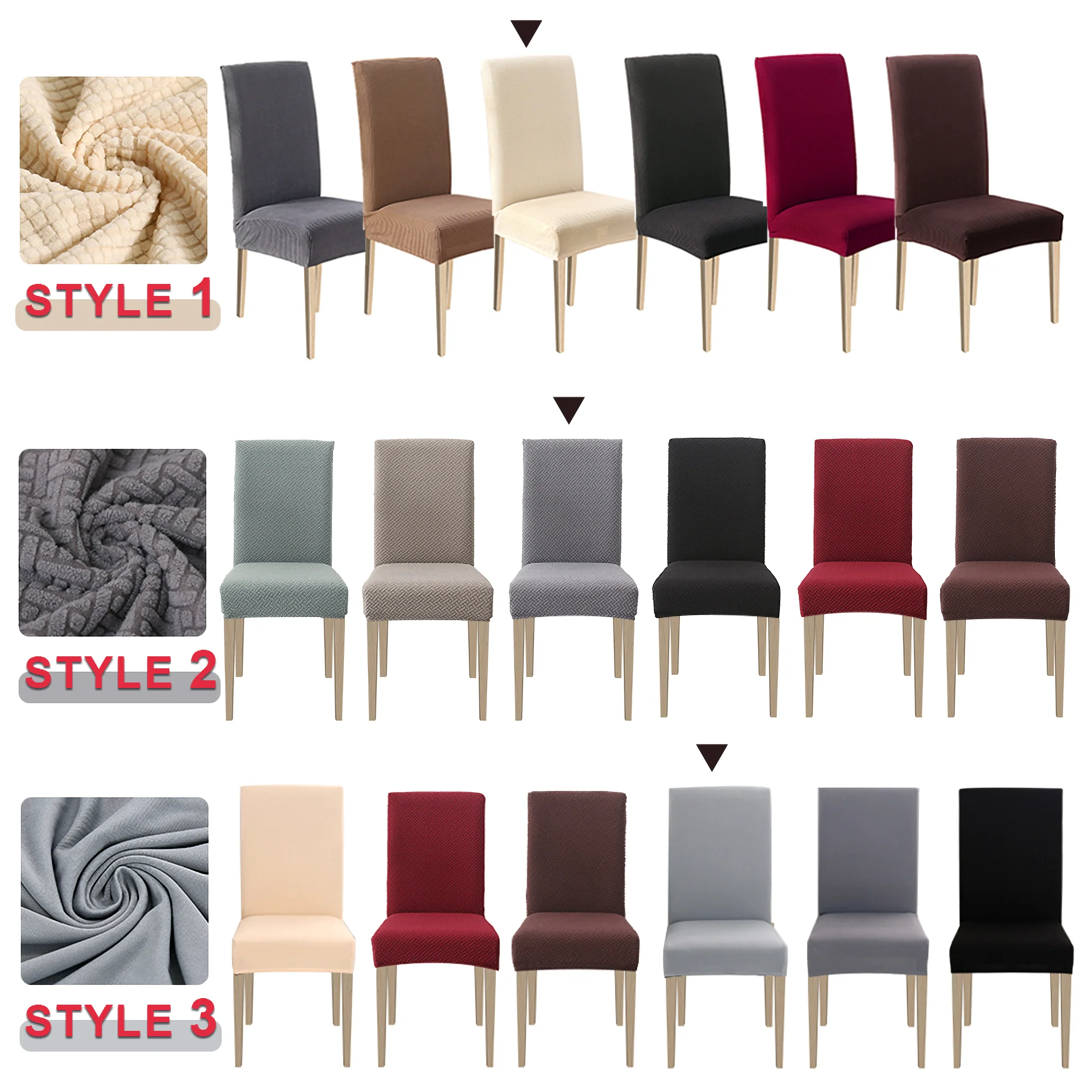 High Stretch Dining Chair Cover, 1/2/4/6pcs Jacquard Spandex Slipcover - Image 6
