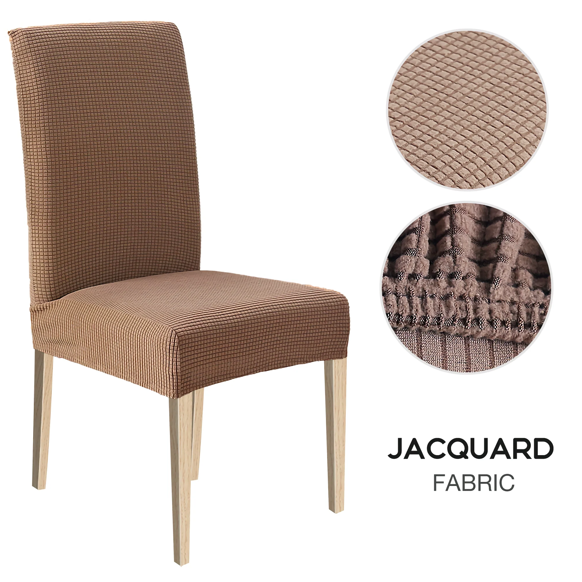 High Stretch Dining Chair Cover, 1/2/4/6pcs Jacquard Spandex Slipcover - Image 8