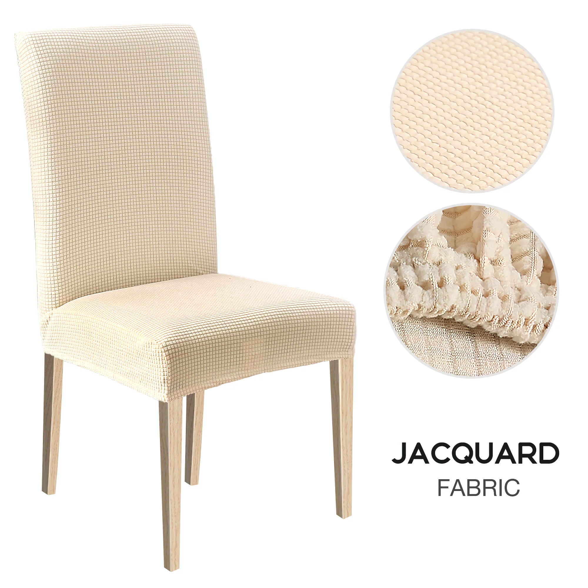 High Stretch Dining Chair Cover, 1/2/4/6pcs Jacquard Spandex Slipcover - Image 9