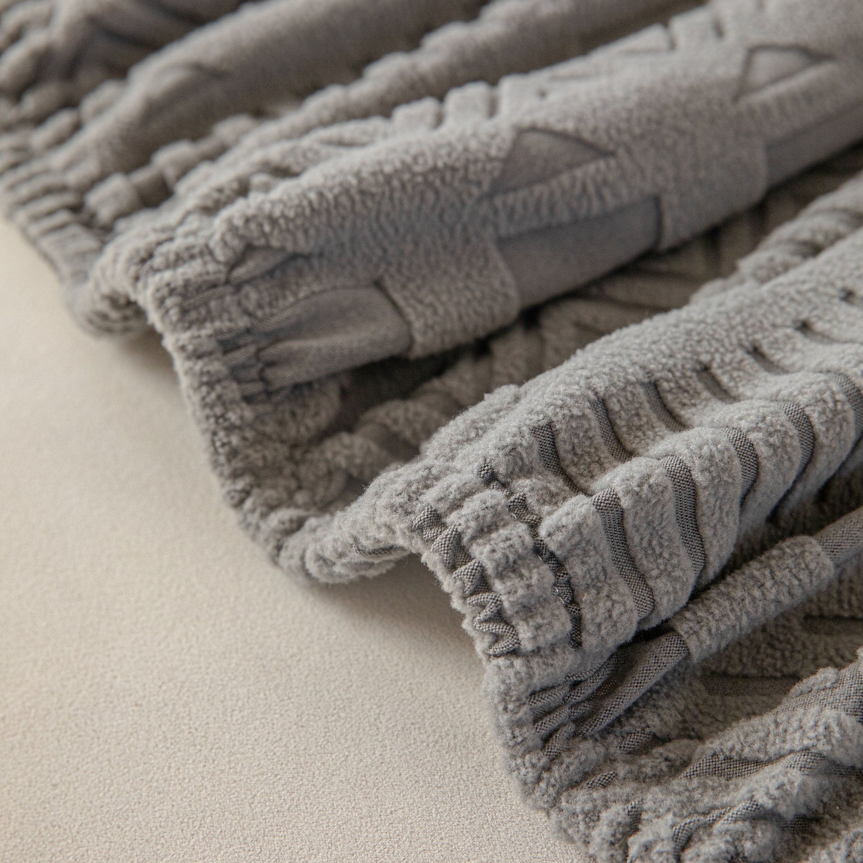 High Stretch Embossed Geometric Slipcover for Couch, Cozy Plush Fleece Couch Cover - Image 10