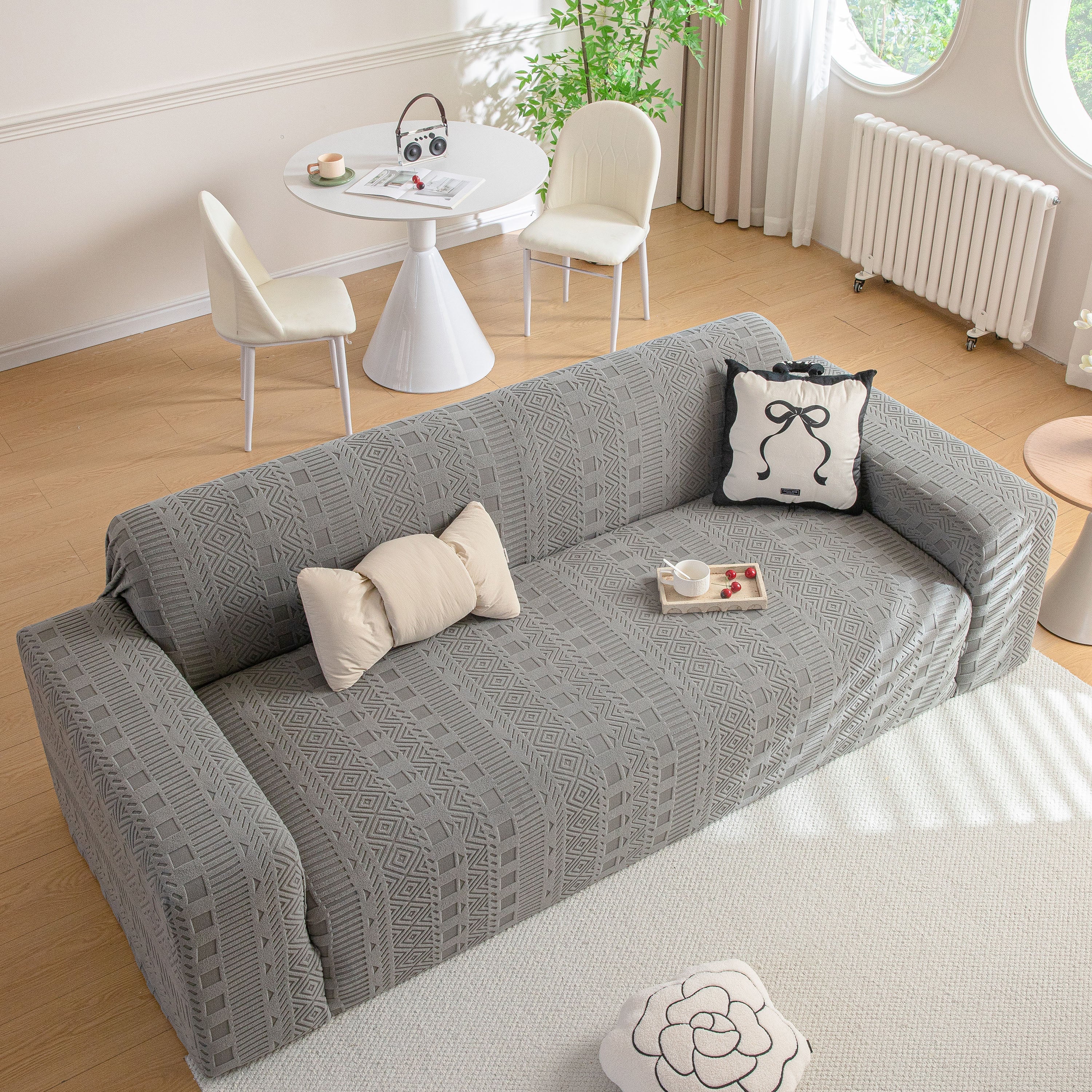 High Stretch Embossed Geometric Slipcover for Couch, Cozy Plush Fleece Couch Cover - Image 19