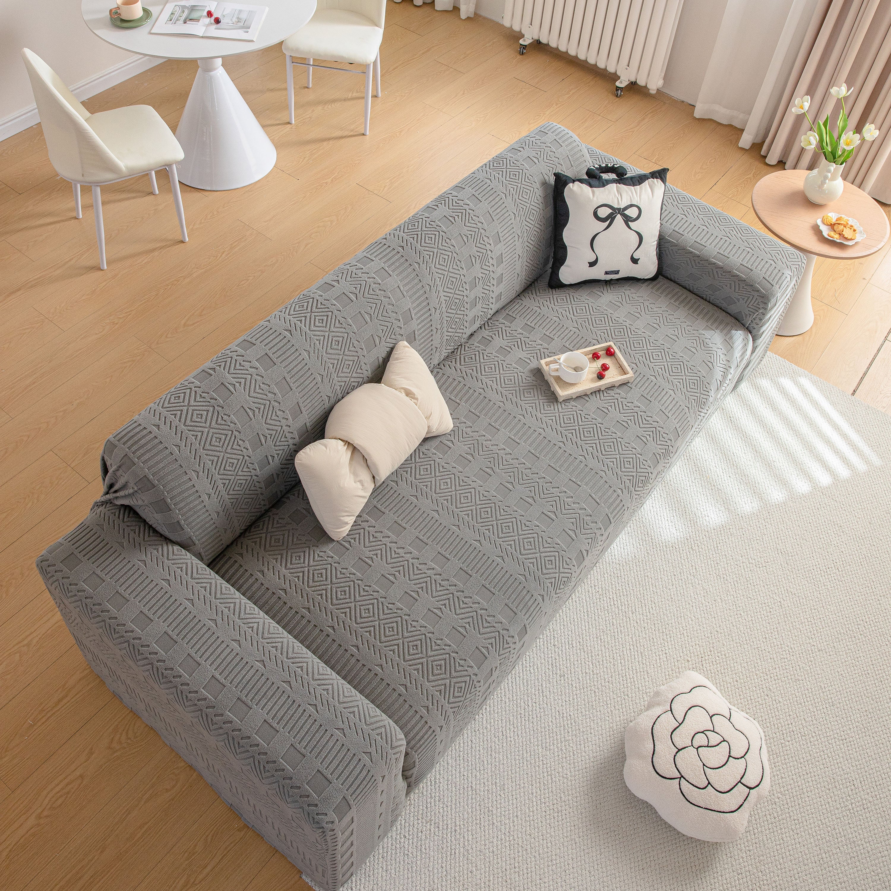 High Stretch Embossed Geometric Slipcover for Couch, Cozy Plush Fleece Couch Cover - Image 20