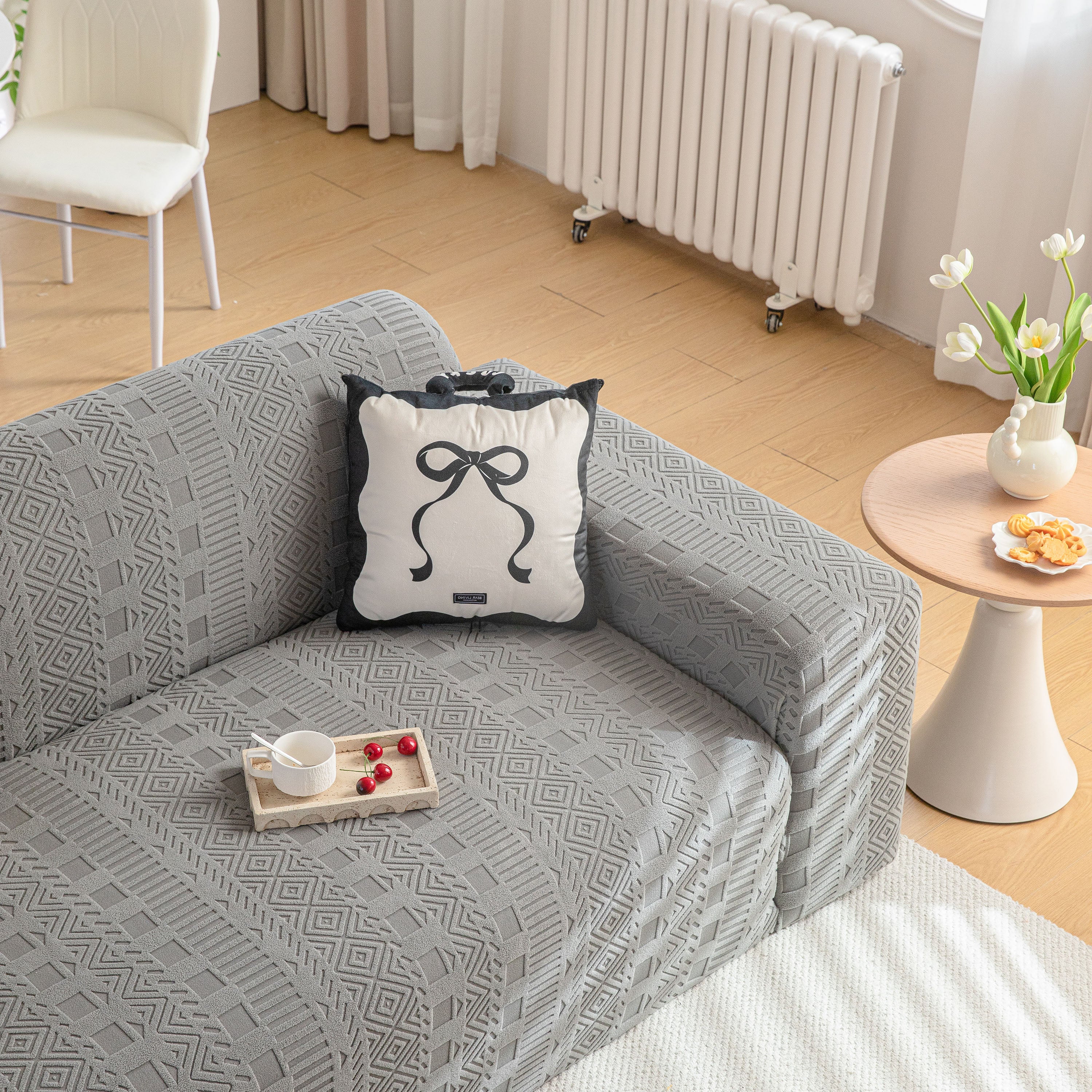 High Stretch Embossed Geometric Slipcover for Couch, Cozy Plush Fleece Couch Cover - Image 21