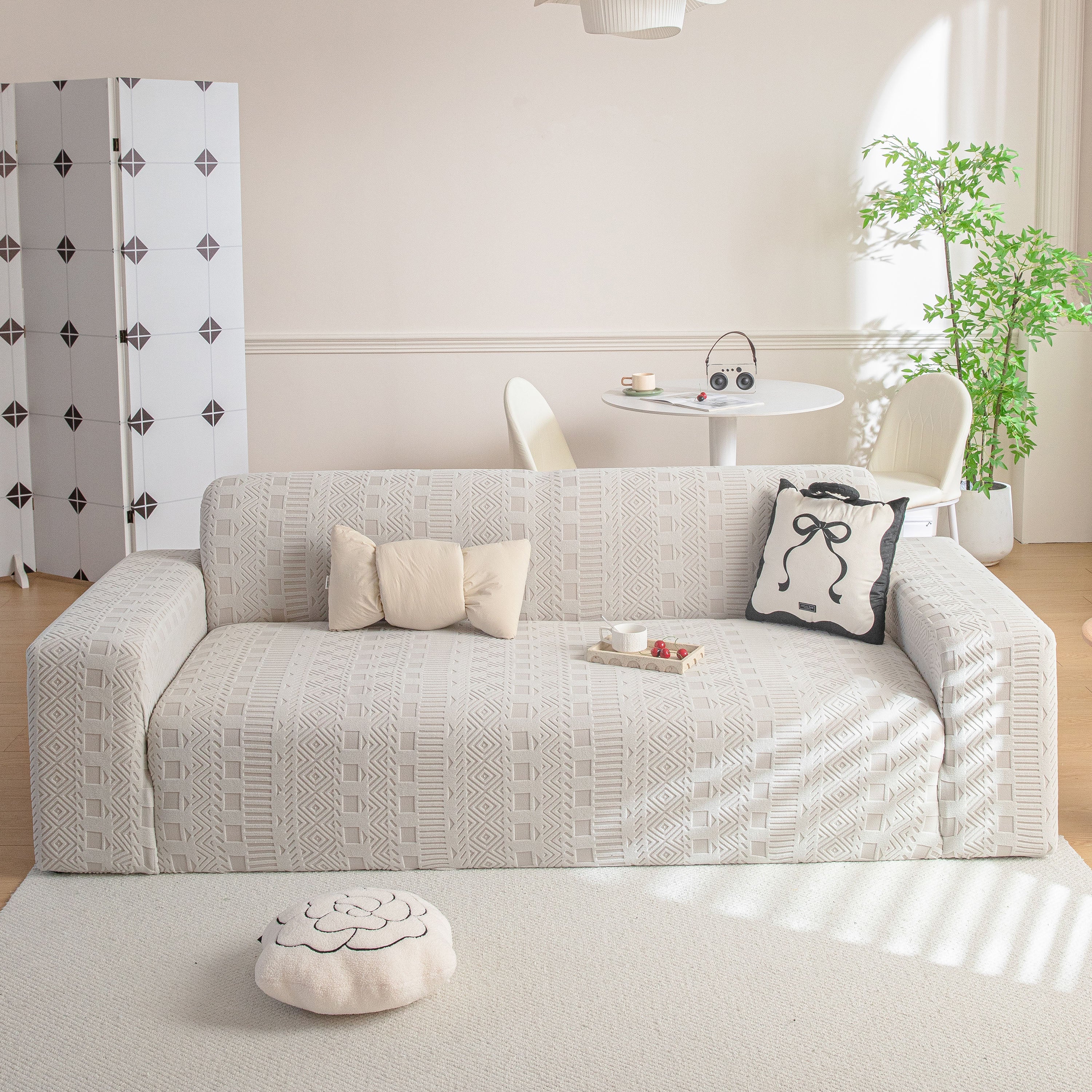 High Stretch Embossed Geometric Slipcover for Couch, Cozy Plush Fleece Couch Cover - Image 26