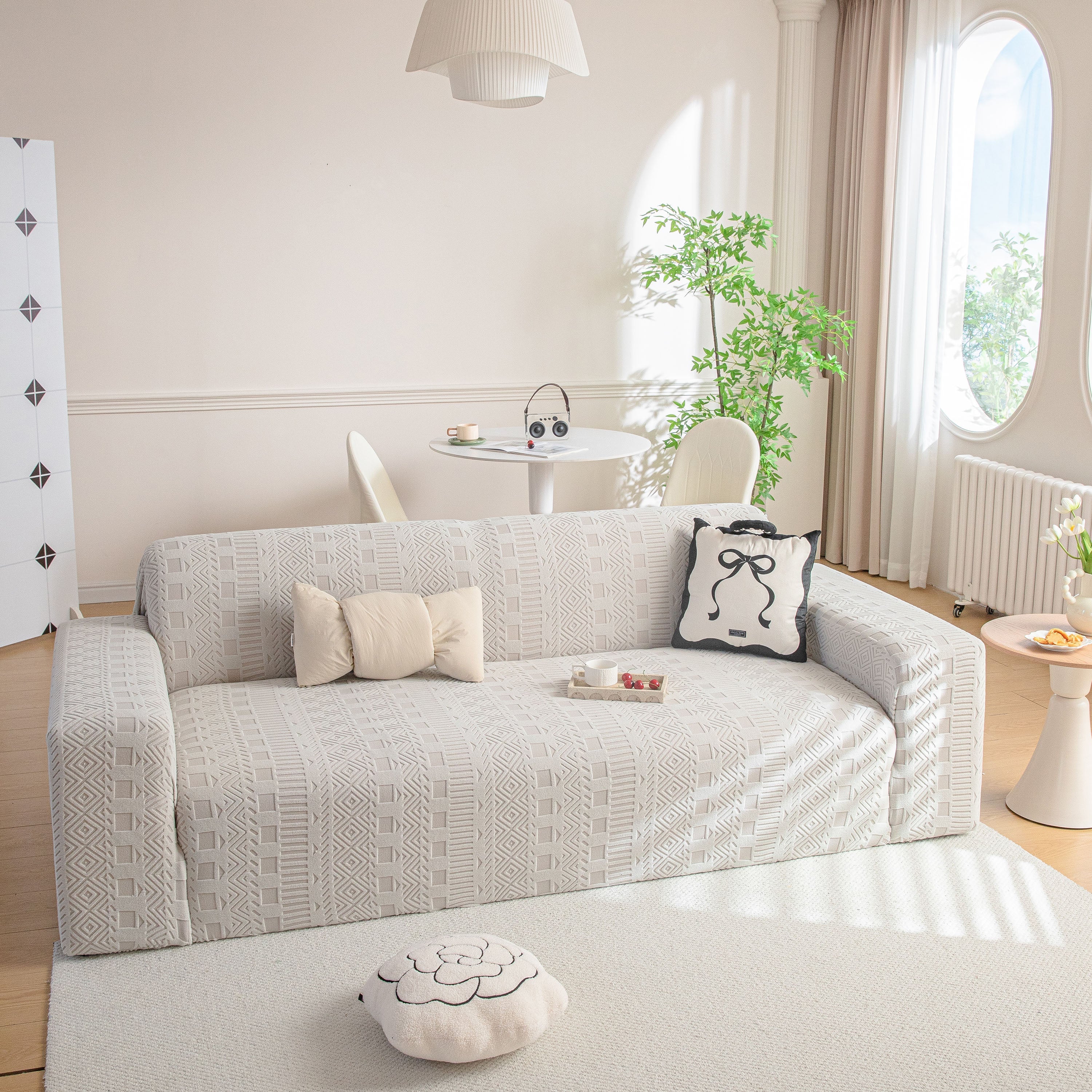 High Stretch Embossed Geometric Slipcover for Couch, Cozy Plush Fleece Couch Cover - Image 27