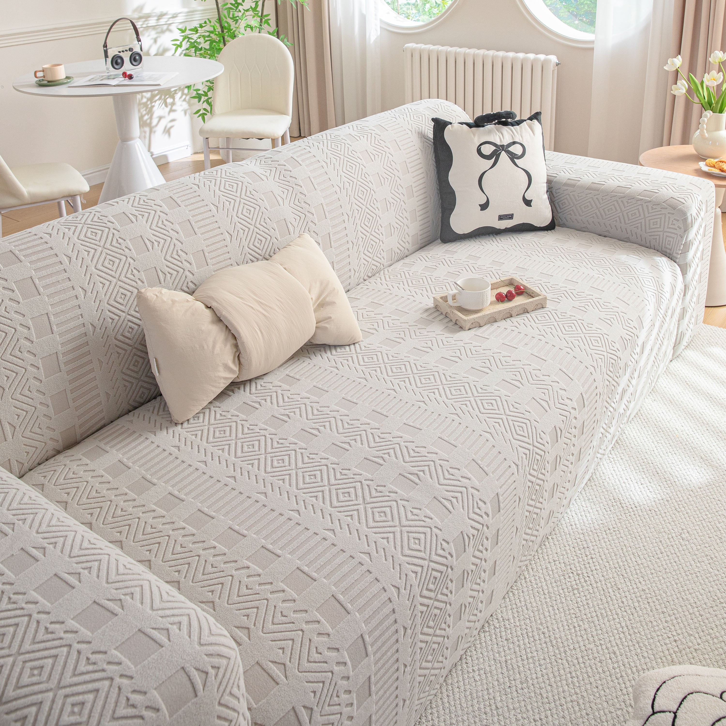 High Stretch Embossed Geometric Slipcover for Couch, Cozy Plush Fleece Couch Cover - Image 32