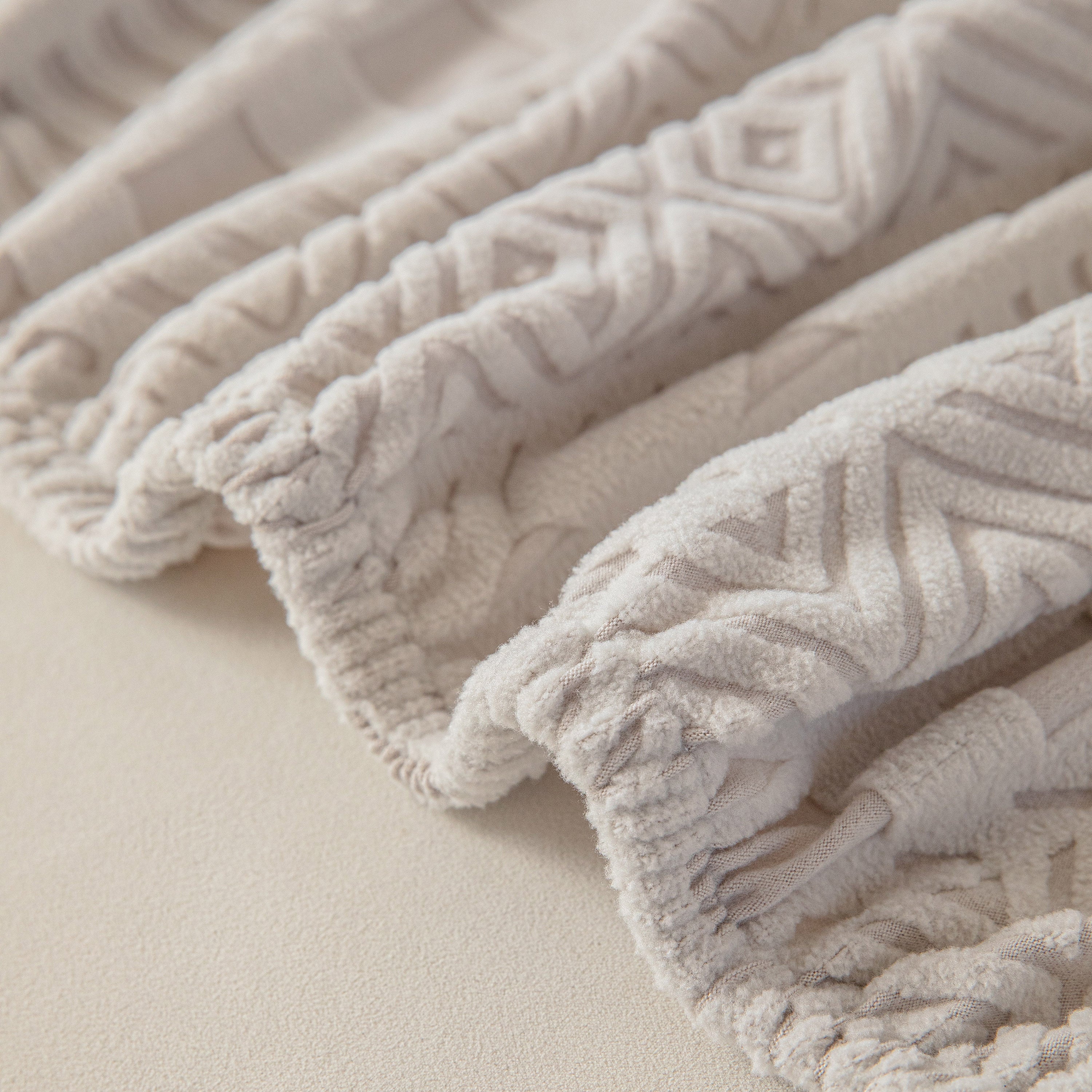 High Stretch Embossed Geometric Slipcover for Couch, Cozy Plush Fleece Couch Cover - Image 36