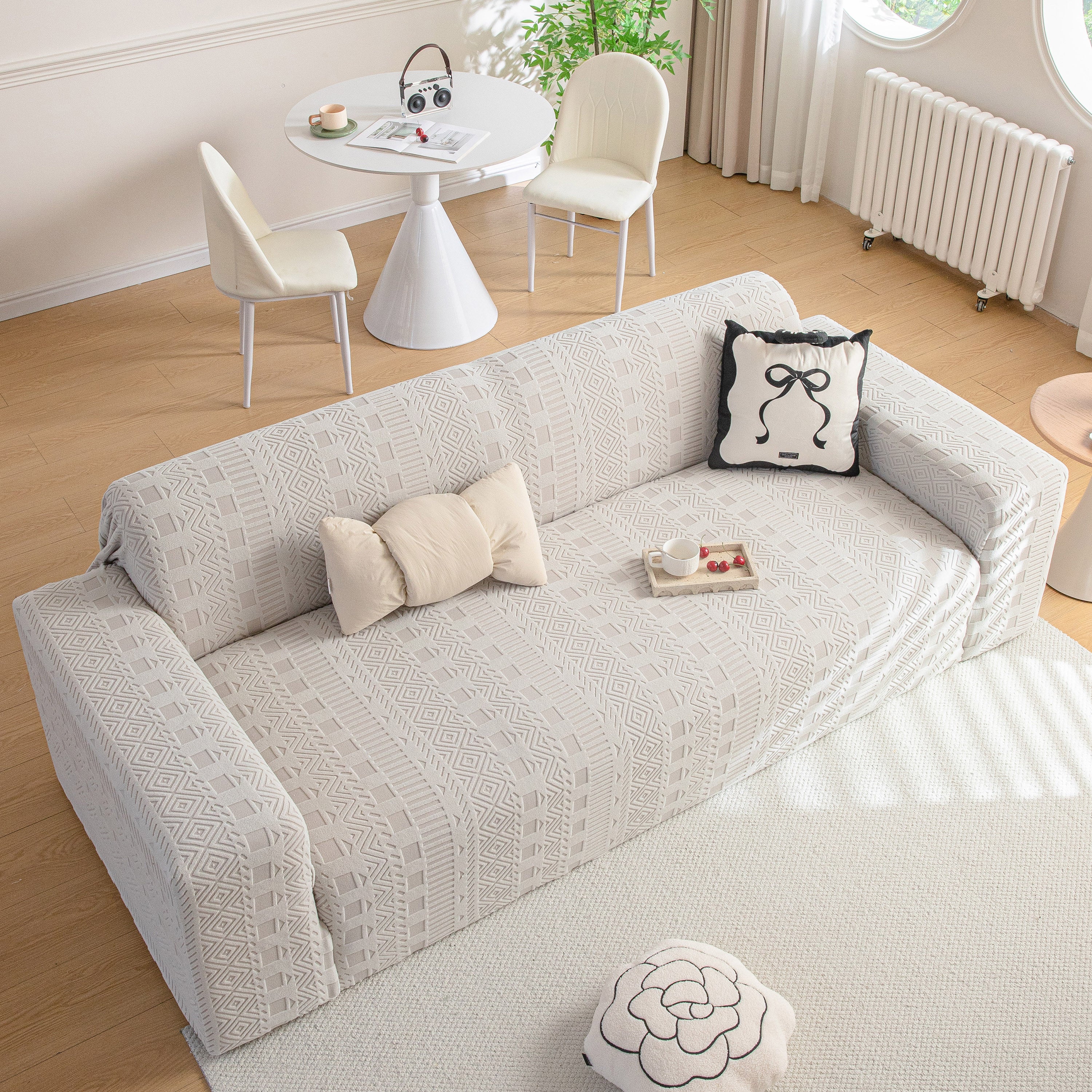 High Stretch Embossed Geometric Slipcover for Couch, Cozy Plush Fleece Couch Cover - Image 44