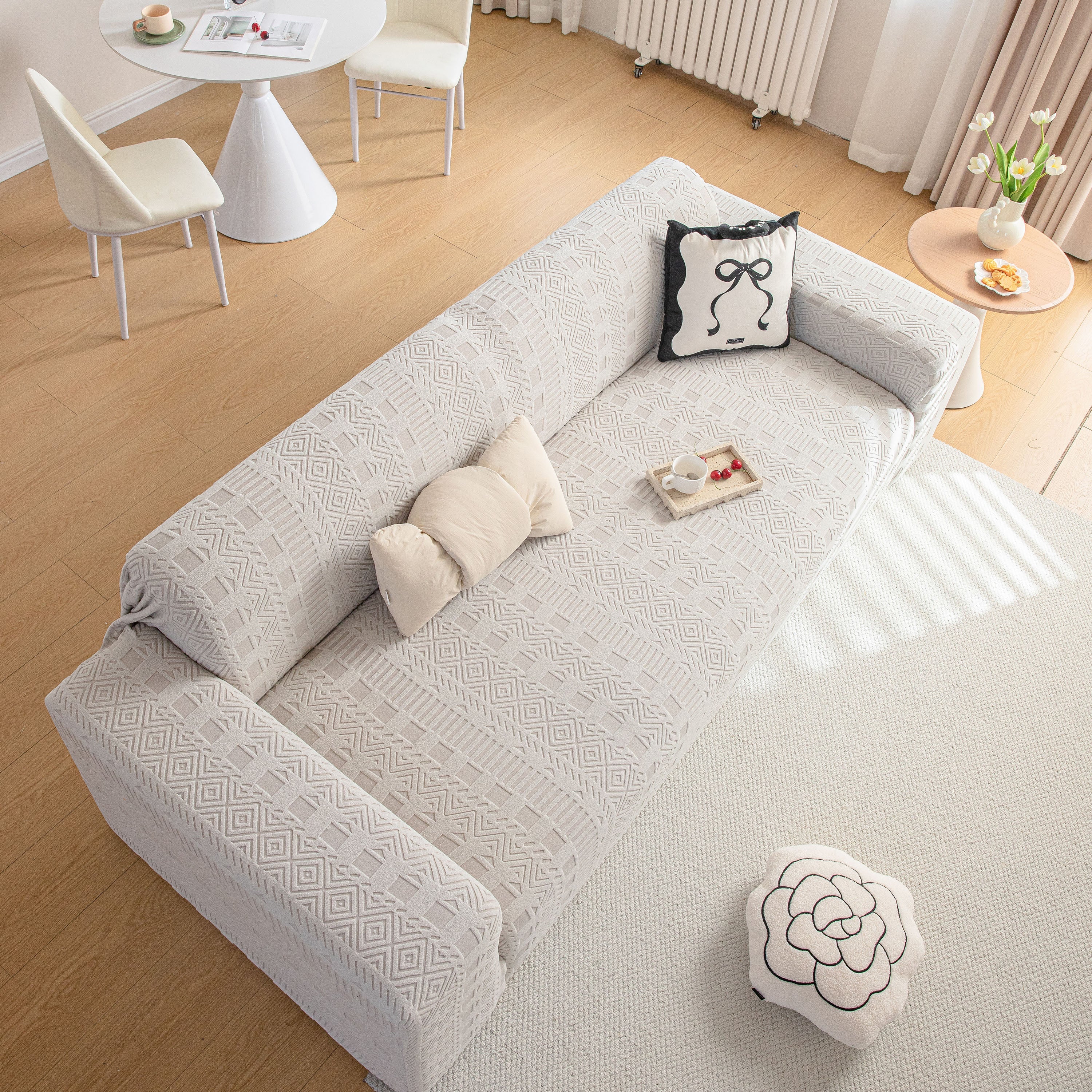 High Stretch Embossed Geometric Slipcover for Couch, Cozy Plush Fleece Couch Cover - Image 45