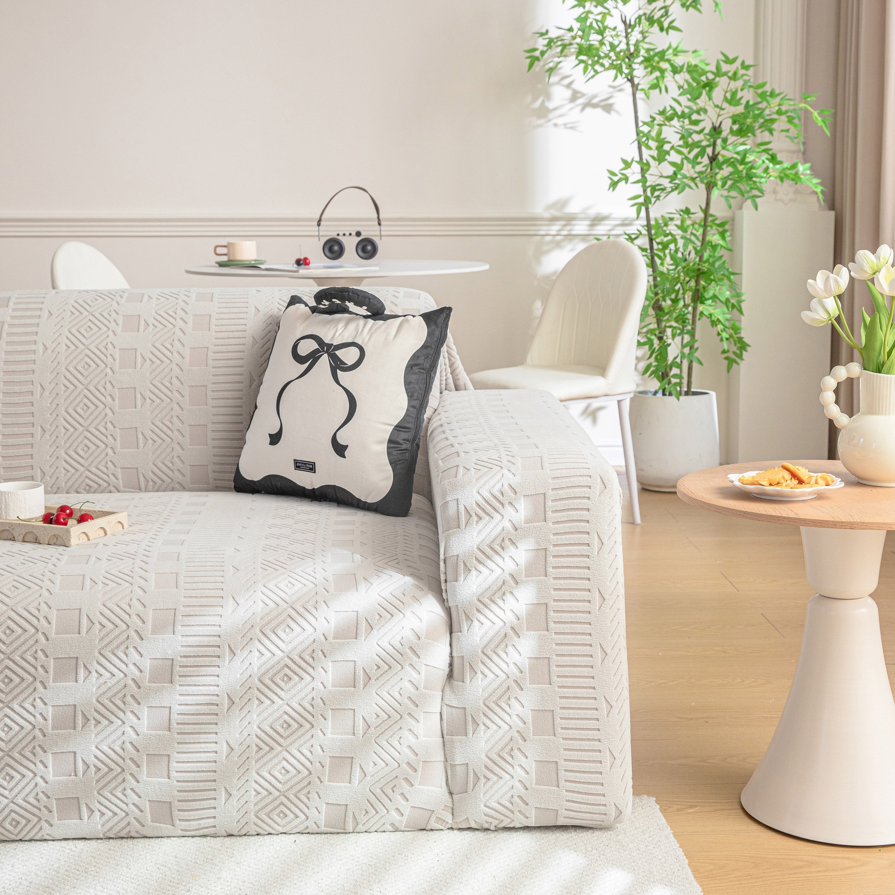High Stretch Embossed Geometric Slipcover for Couch, Cozy Plush Fleece Couch Cover - Image 48