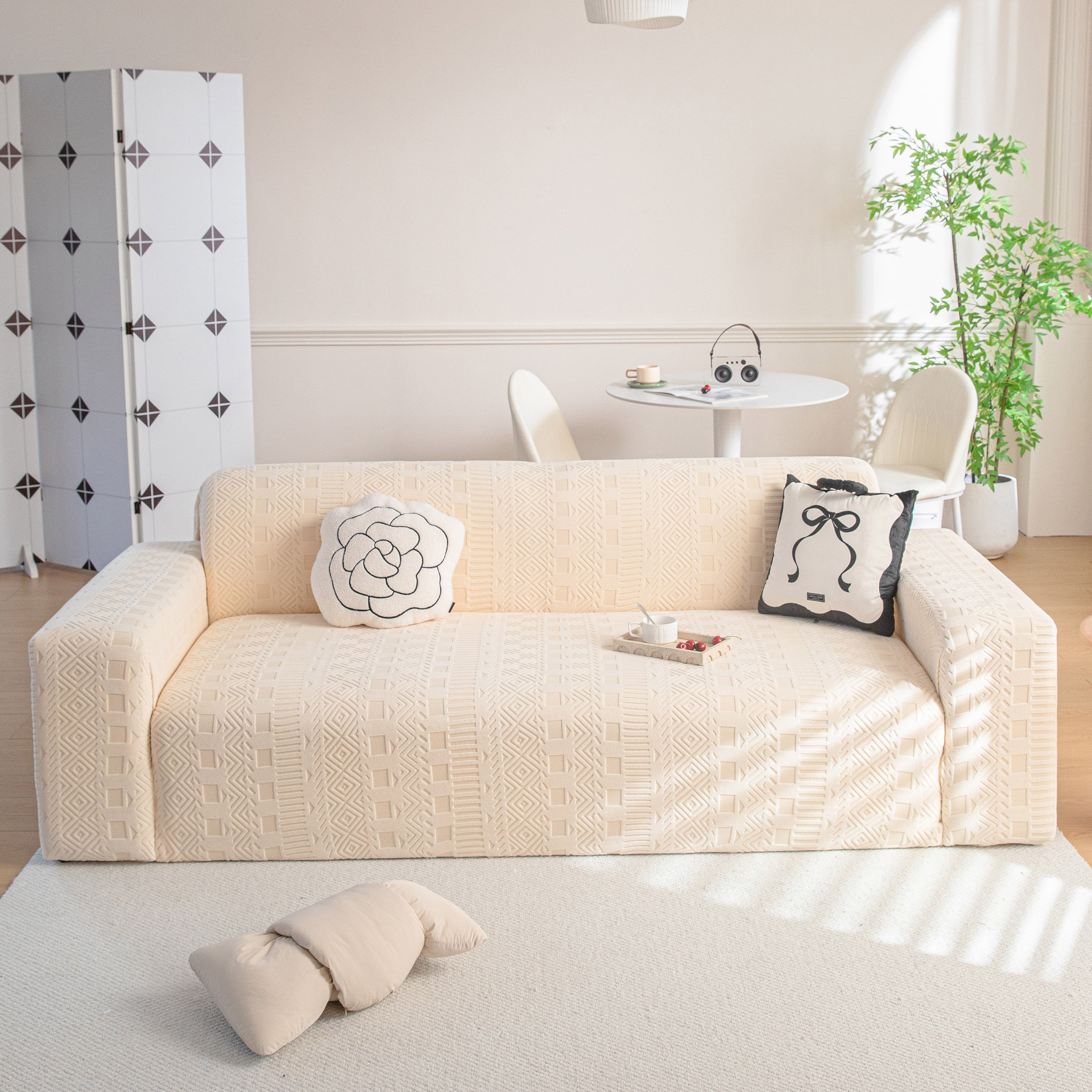High Stretch Embossed Geometric Slipcover for Couch, Cozy Plush Fleece Couch Cover - Image 50