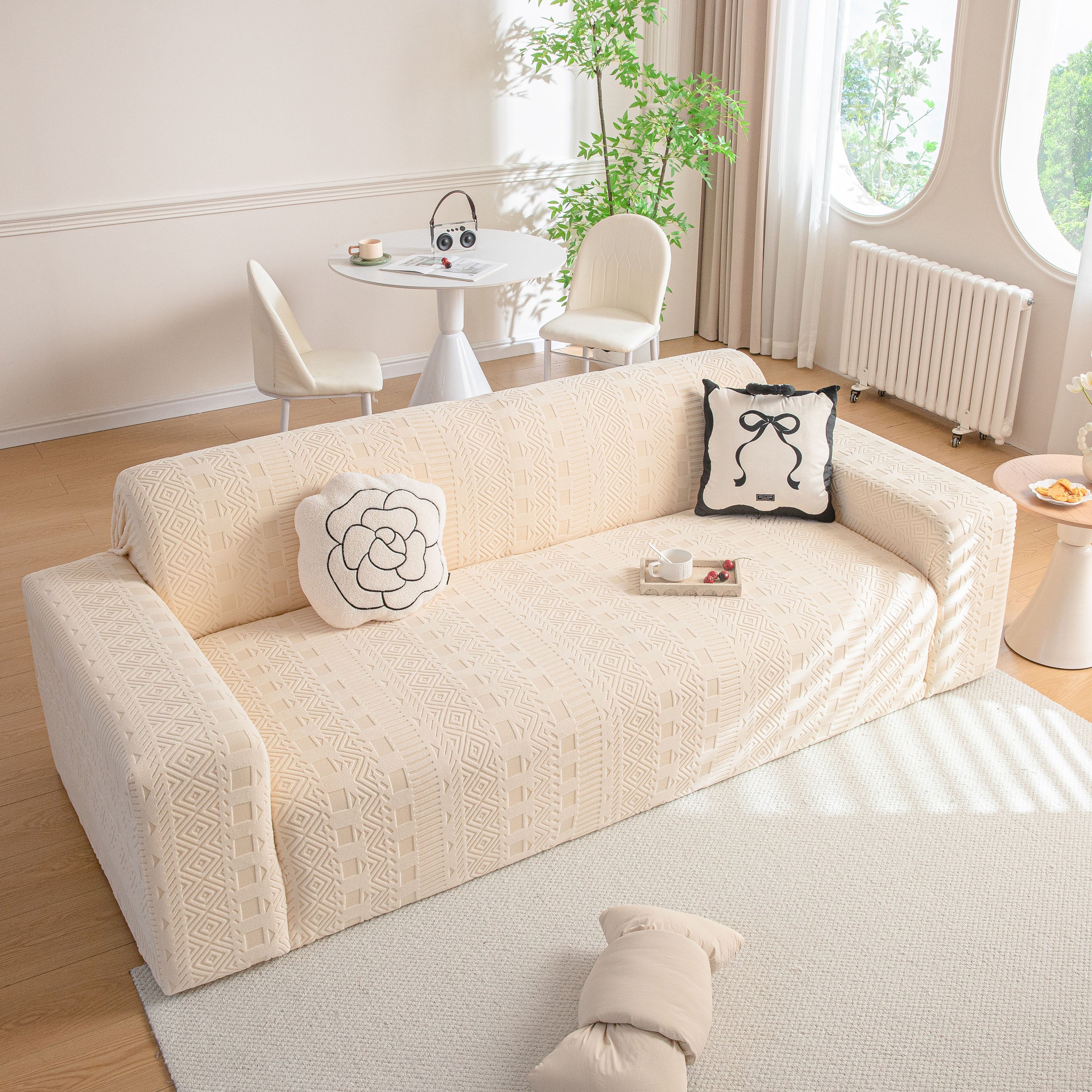 High Stretch Embossed Geometric Slipcover for Couch, Cozy Plush Fleece Couch Cover - Image 67