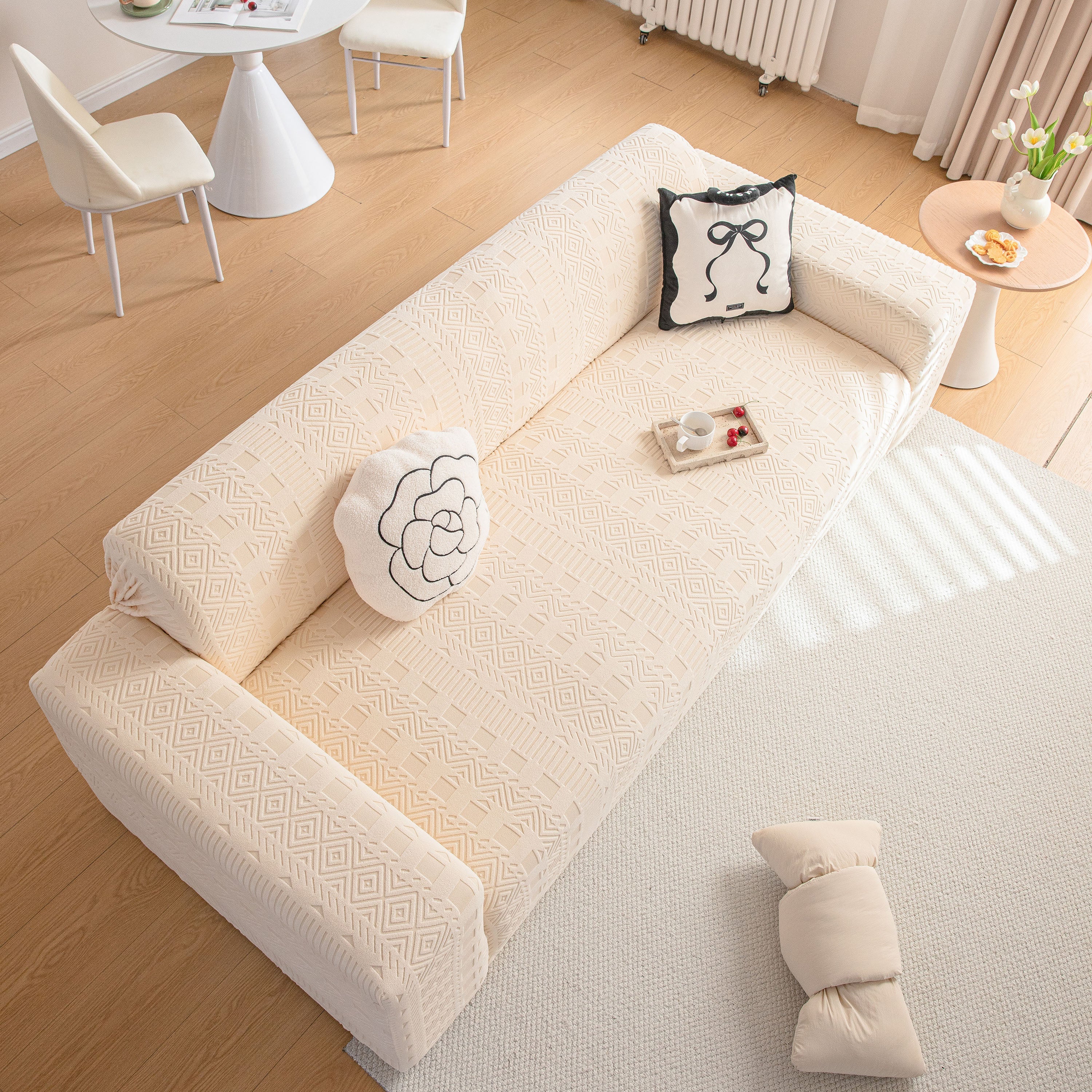 High Stretch Embossed Geometric Slipcover for Couch, Cozy Plush Fleece Couch Cover - Image 68