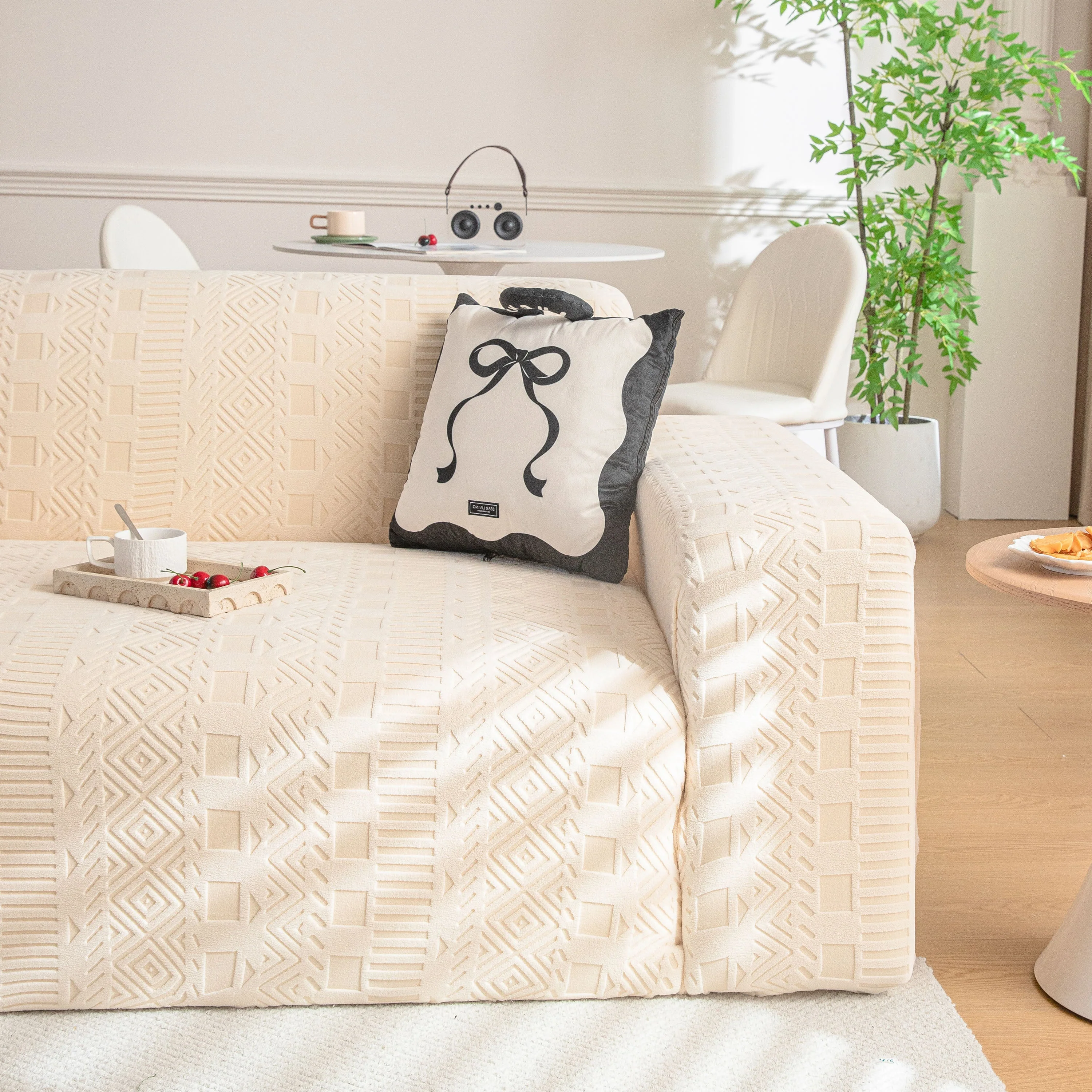 High Stretch Embossed Geometric Slipcover for Couch, Cozy Plush Fleece Couch Cover - Image 73