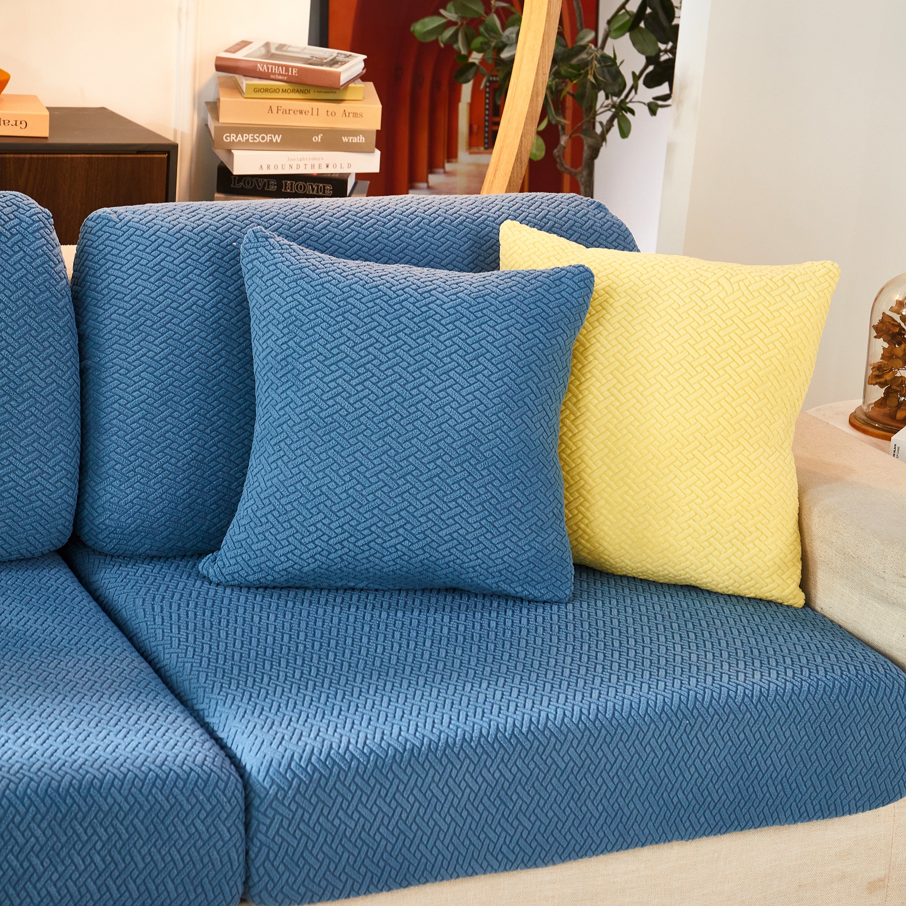 High Stretch Separate Cushion Covers Sofa Slipcover for L-Shaped Sectional Couch - Image 7