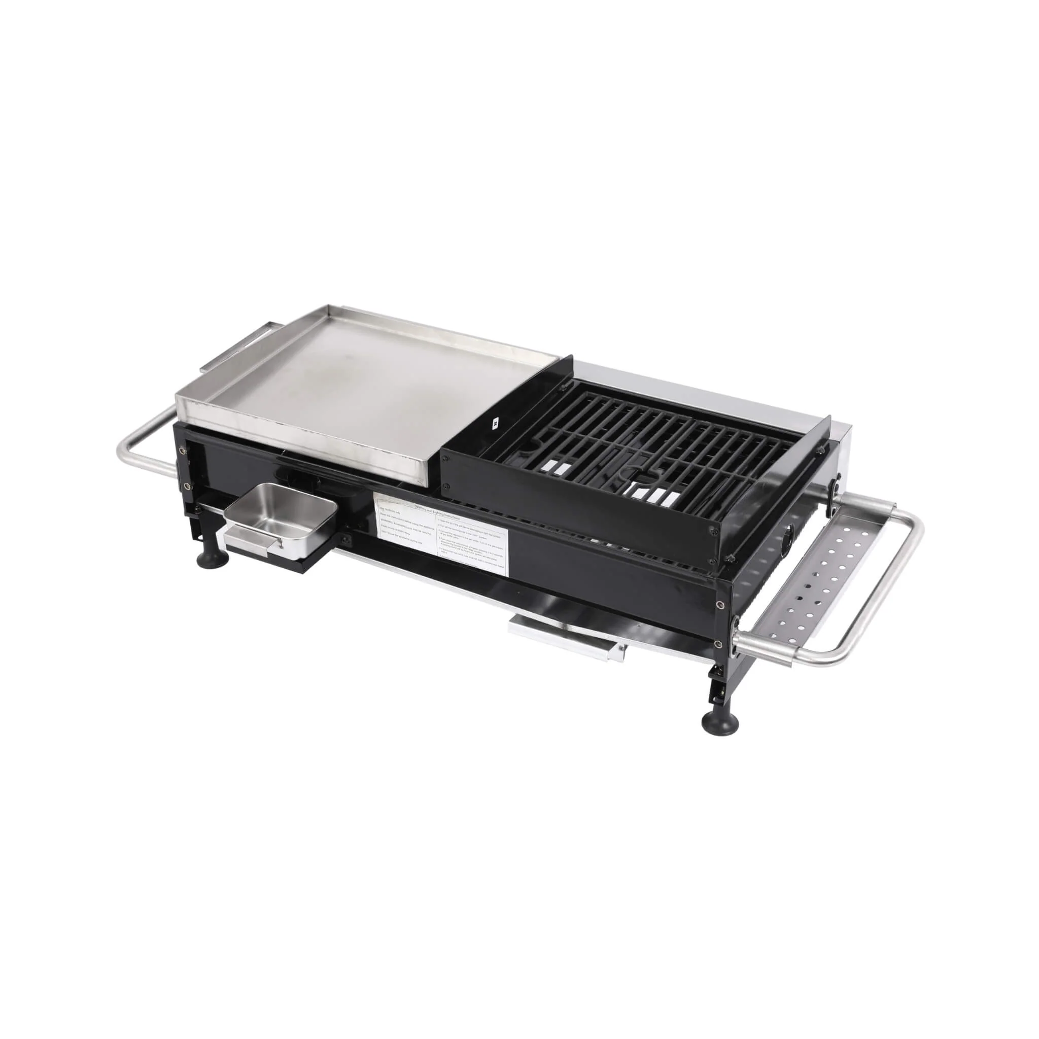 High Temperature 40K BTU 2-Burner Stainless Steel Plancha Combo Gas Grill (SAK71285) - Image 11