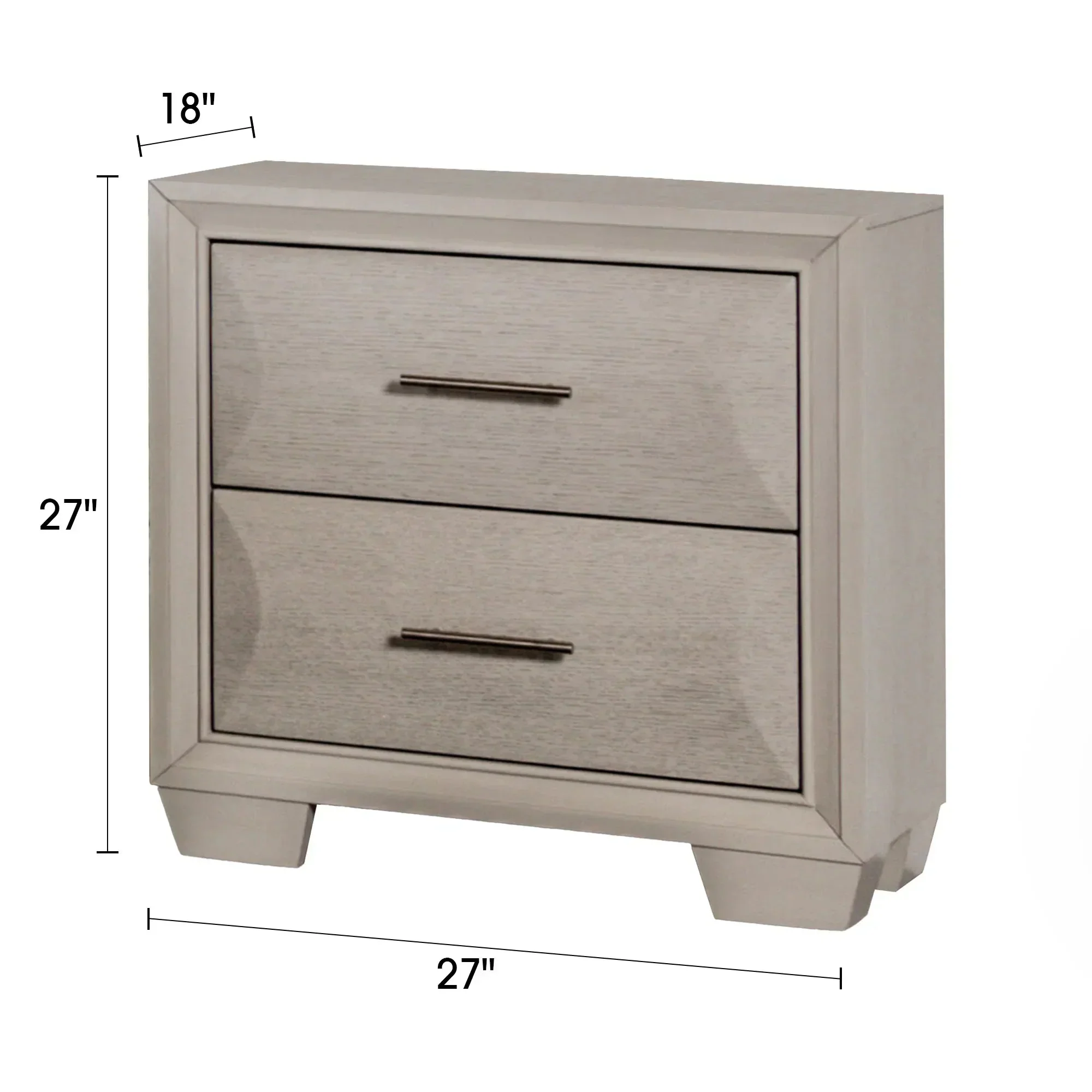 Hinwitz Transitional Solid Wood 2-Drawer Nightstand - Image 8