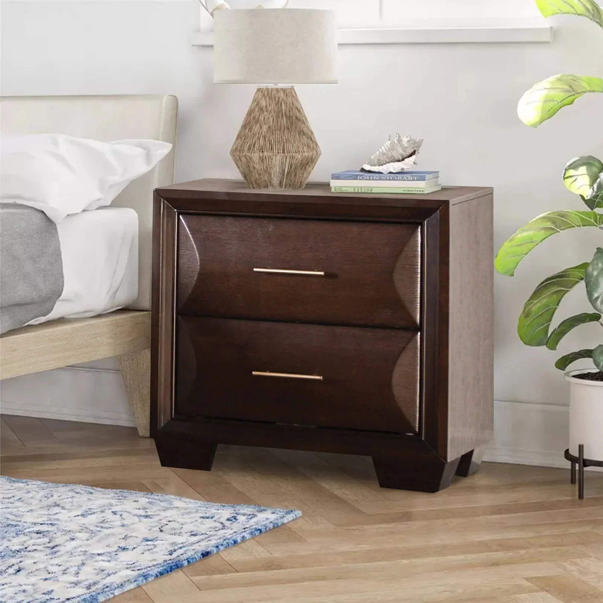 Hinwitz Transitional Solid Wood 2-Drawer Nightstand - Image 9