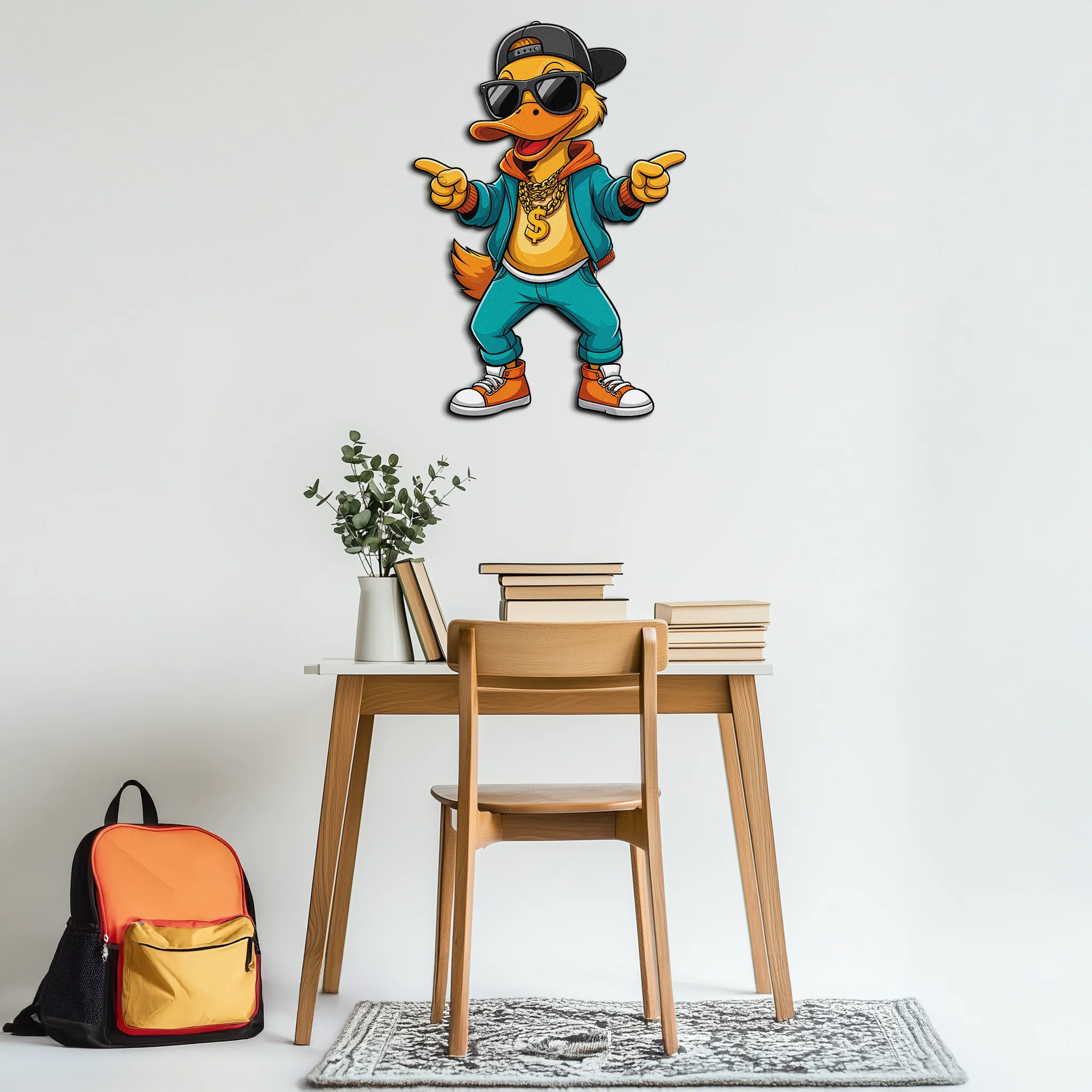 Hip Hop Duck Metal Wall Art – Funny UV Printed Urban Decor-KAFUVM004 - Image 8