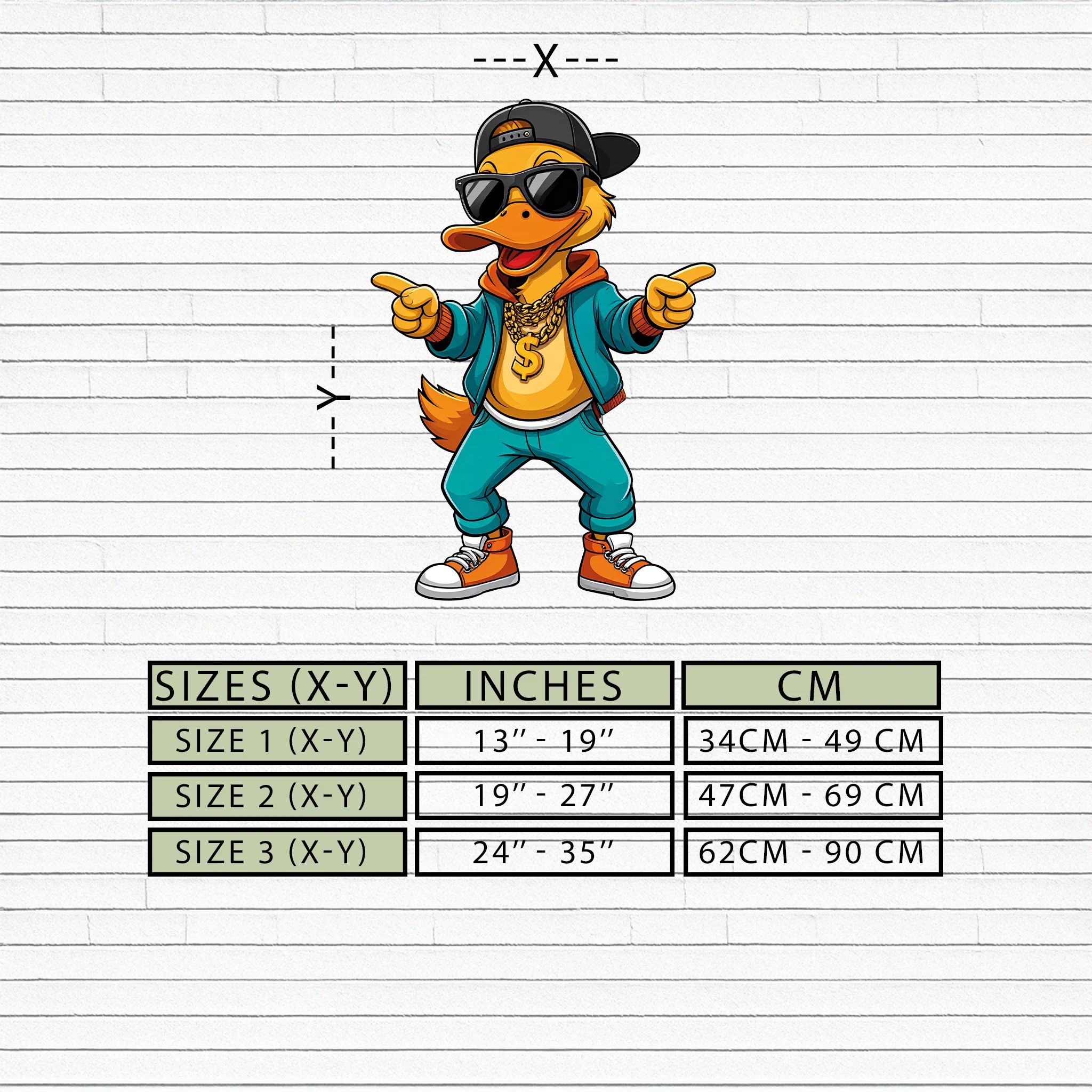 Hip Hop Duck Metal Wall Art – Funny UV Printed Urban Decor-KAFUVM004 - Image 9
