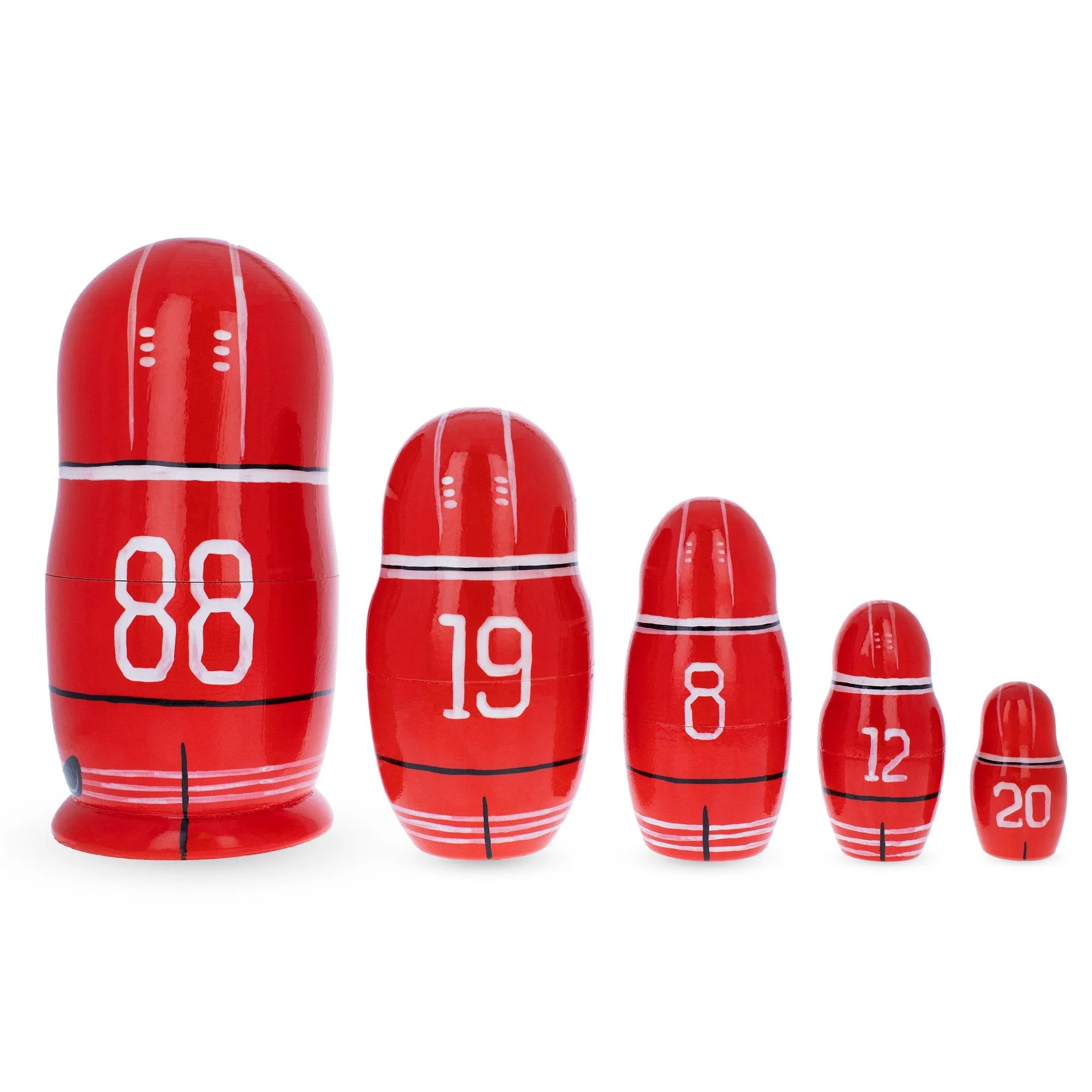 Hockey Players Wooden Nesting Dolls - Image 2