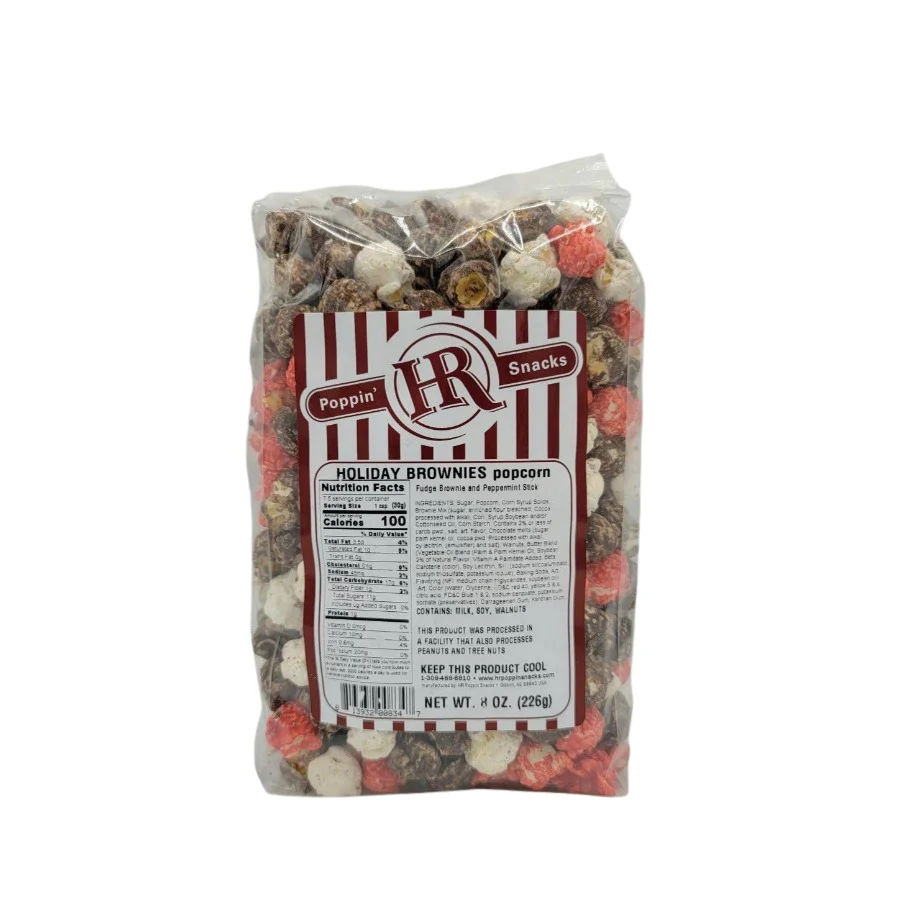 Holiday Brownies Popcorn | Pack of 2 | 8 oz | HR Poppin' Snacks - Image 2
