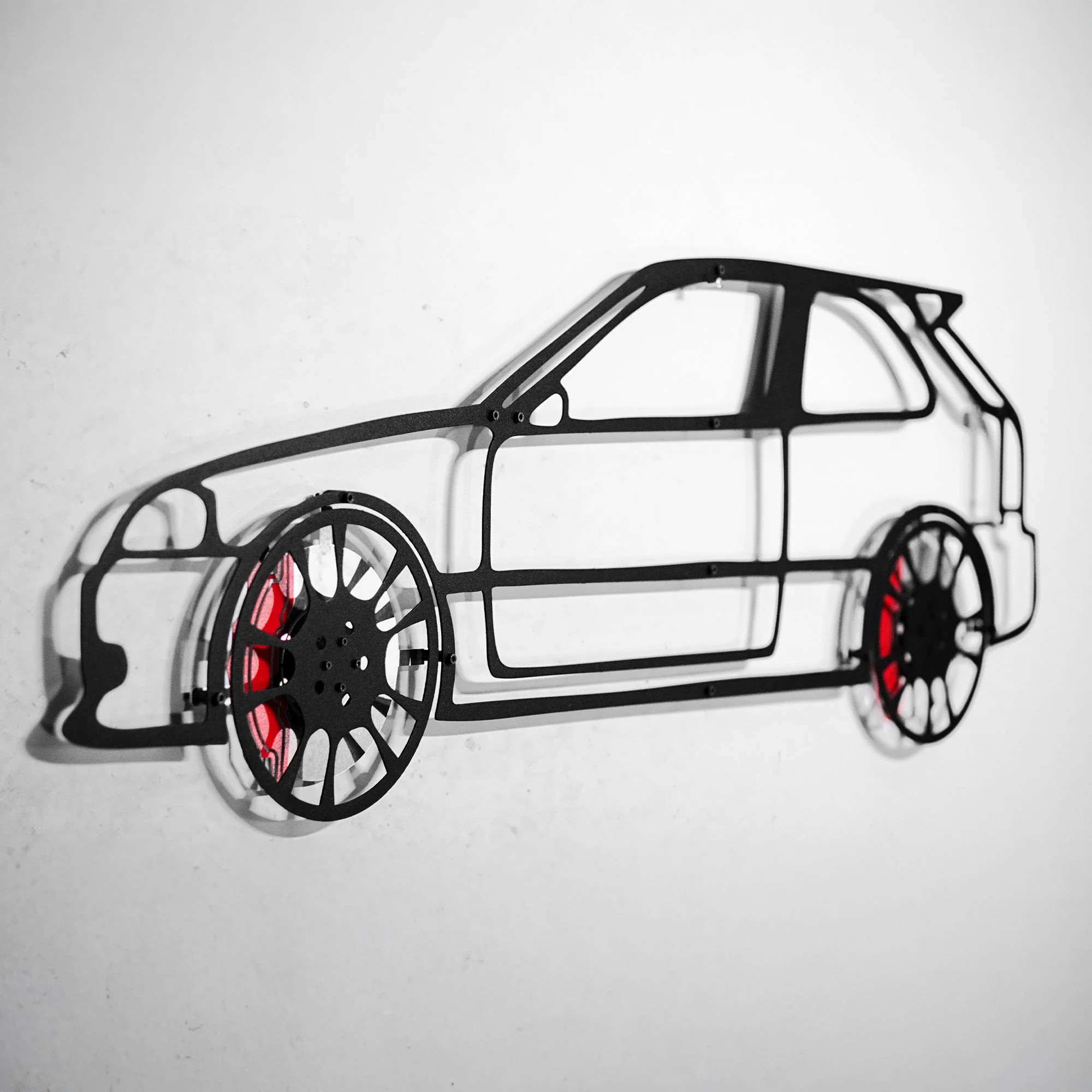 Honda Civic Wall Art – JDM Steel Silhouette with Spinning Wheels-KAFMEKA028 - Image 4