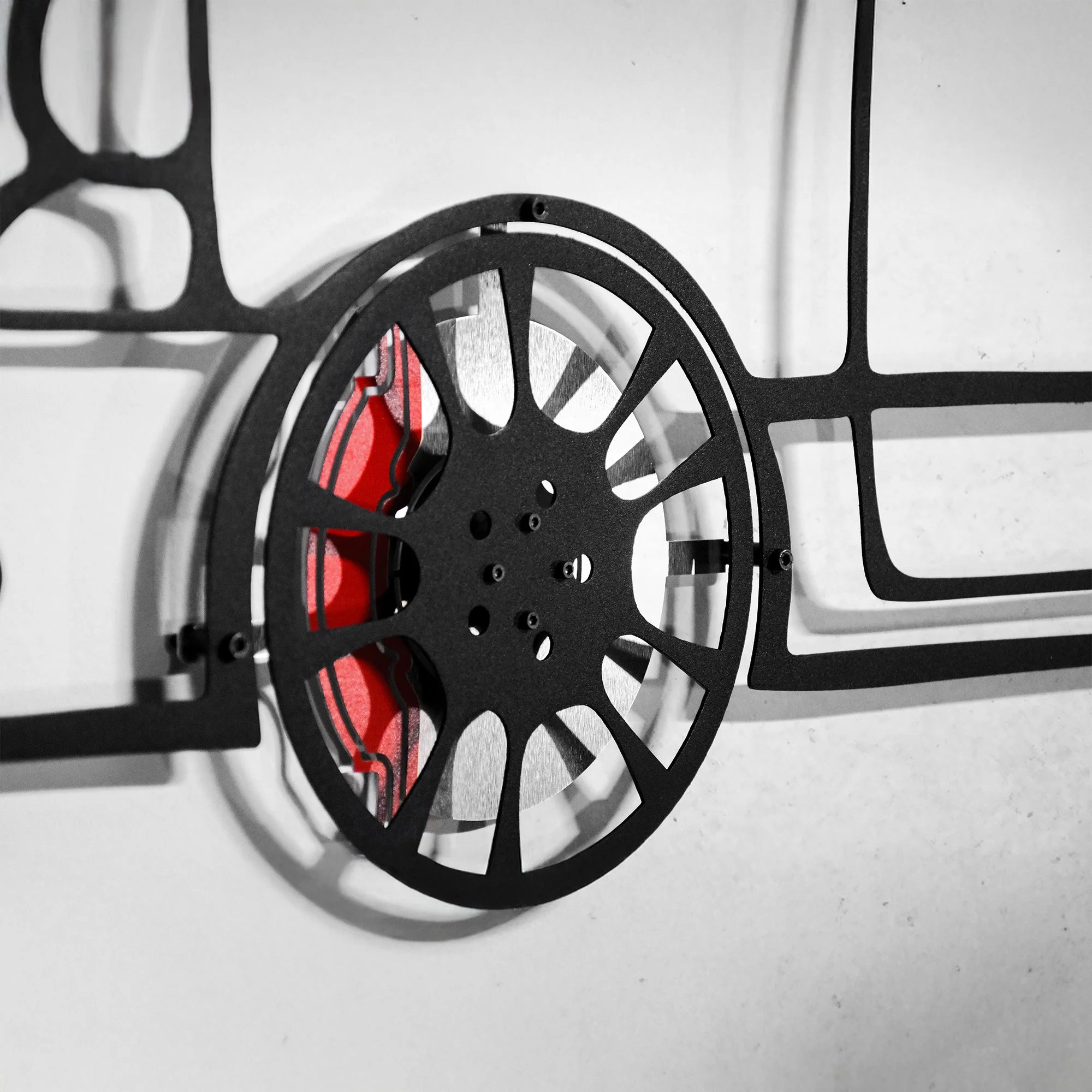Honda Civic Wall Art – JDM Steel Silhouette with Spinning Wheels-KAFMEKA028 - Image 5