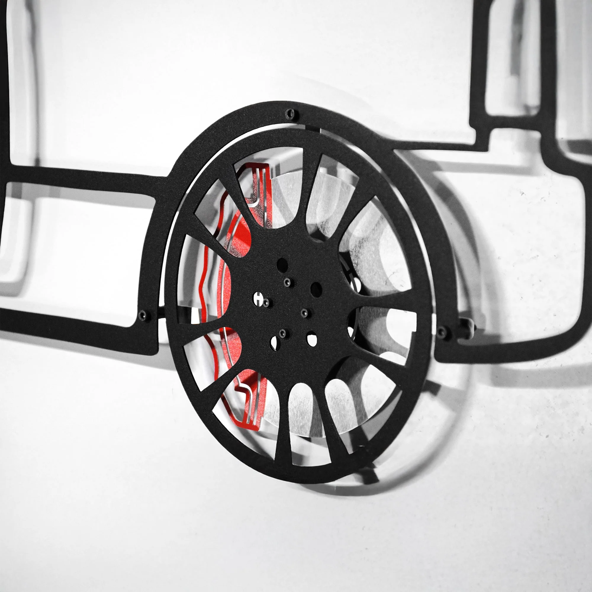 Honda Civic Wall Art – JDM Steel Silhouette with Spinning Wheels-KAFMEKA028 - Image 6