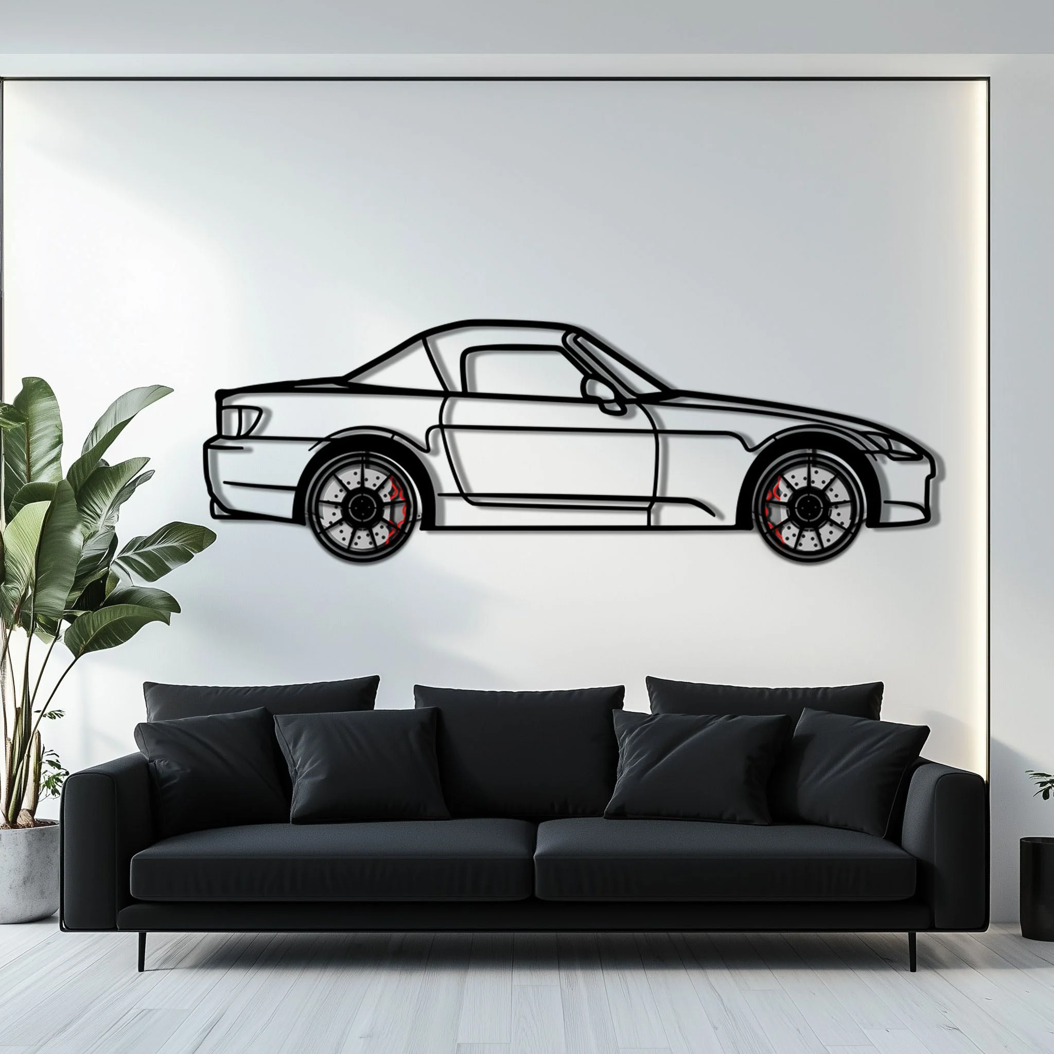 Honda S2000 Metal Car Wall Art with Rotating Wheels - JDM Roadster Silhouette - Interactive Automotive Wall Decor - KAFMEKA143 - Image 7