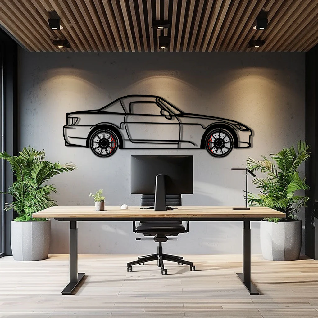 Honda S2000 Metal Car Wall Art with Rotating Wheels - JDM Roadster Silhouette - Interactive Automotive Wall Decor - KAFMEKA143 - Image 9